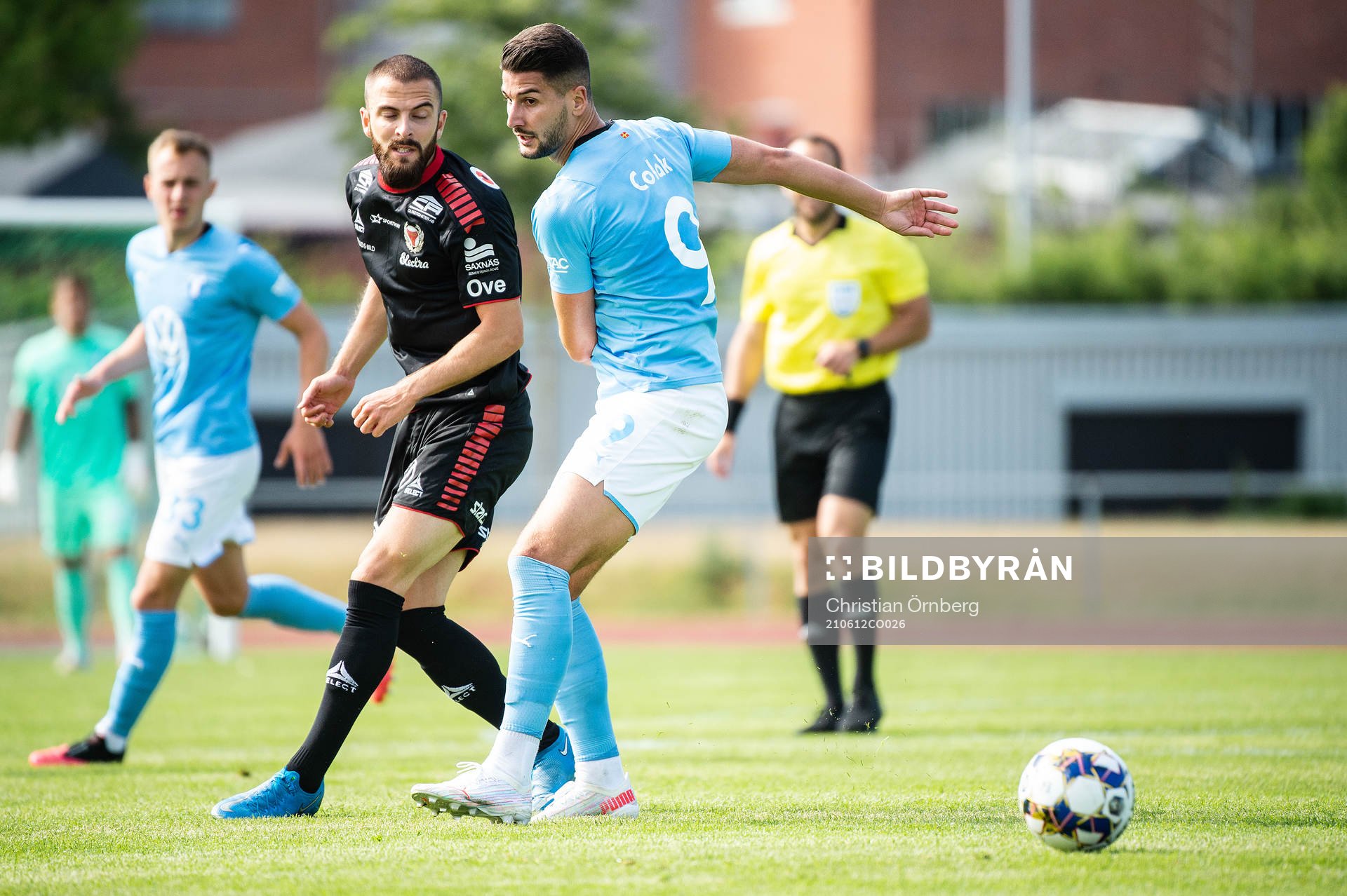 Kalmars Filip Sachpekidis och Malmö FFs Antonio Colak