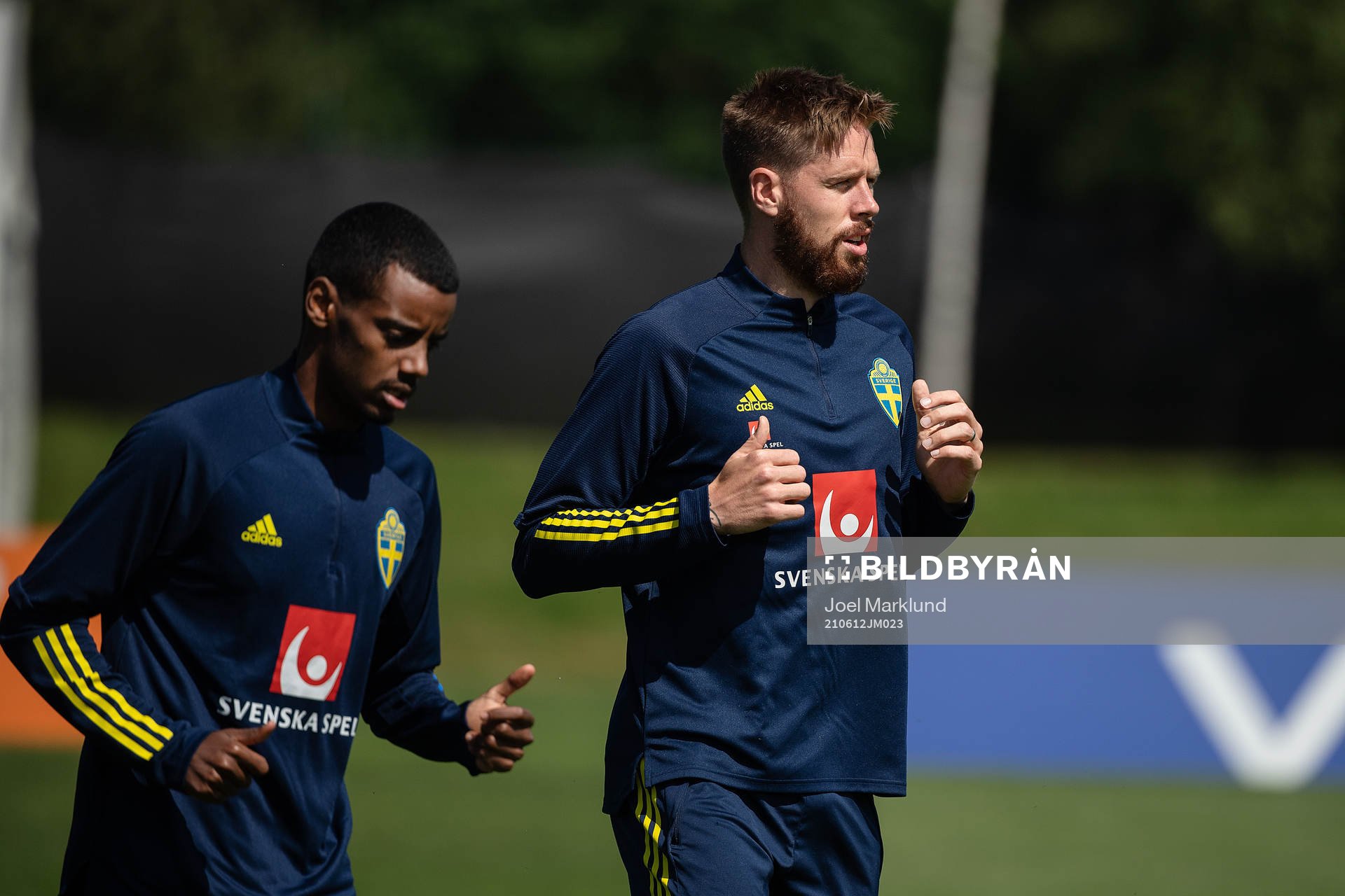 Alexander Isak and Pontus Jansson of the Swedish national