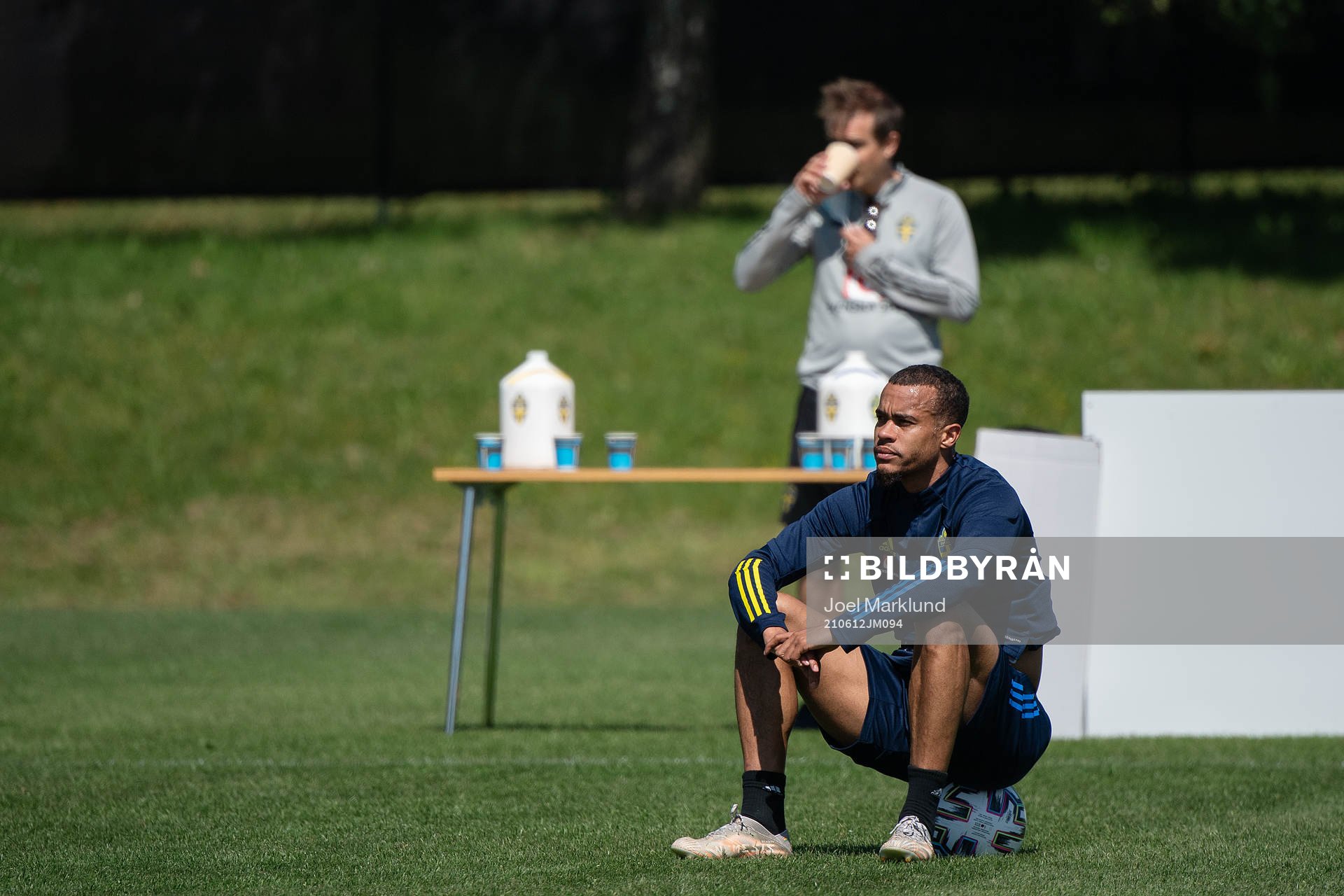 Robin Quaison of the Swedish national football team at a