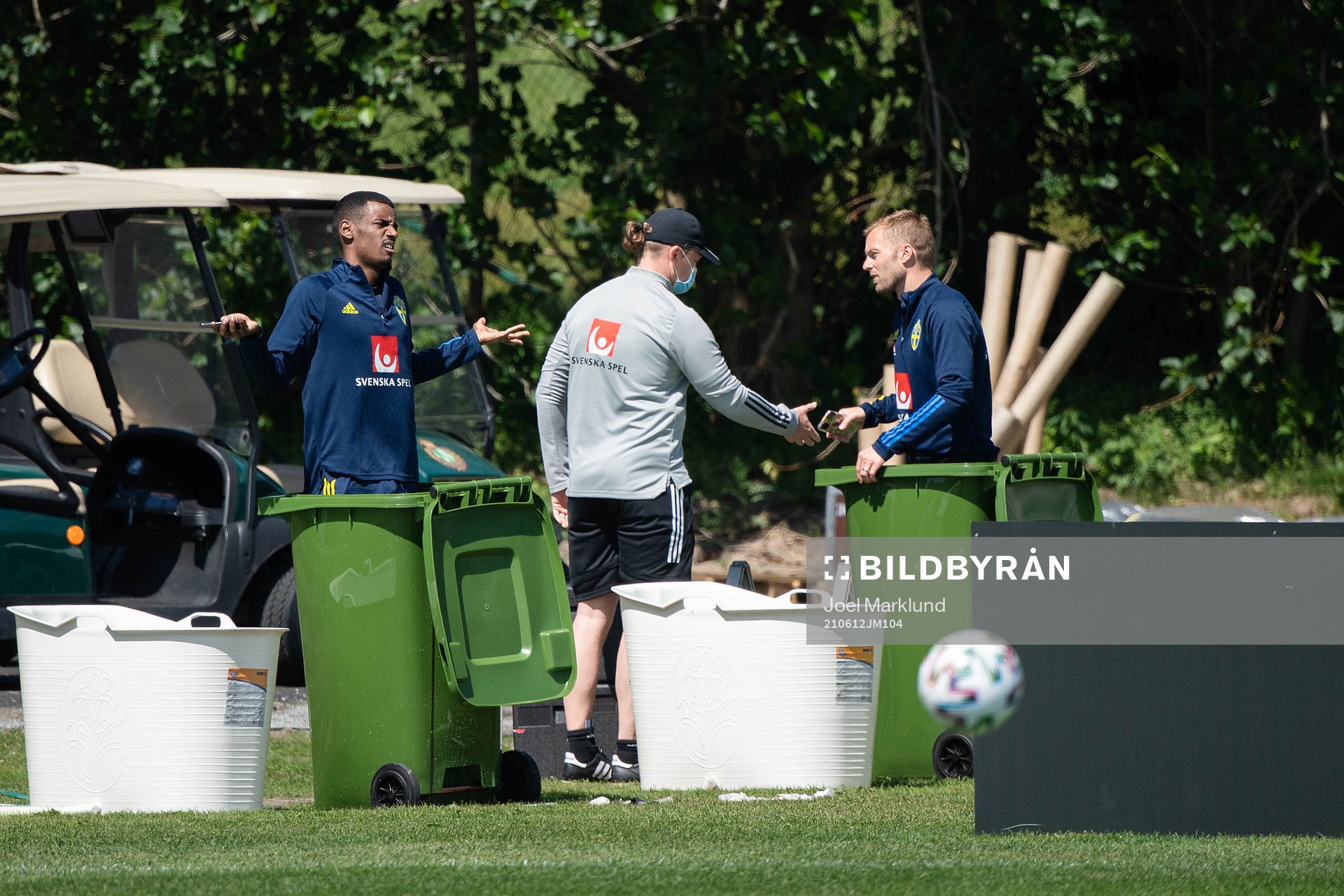 Alexander Isak and Sebastian Larsson of the Swedish