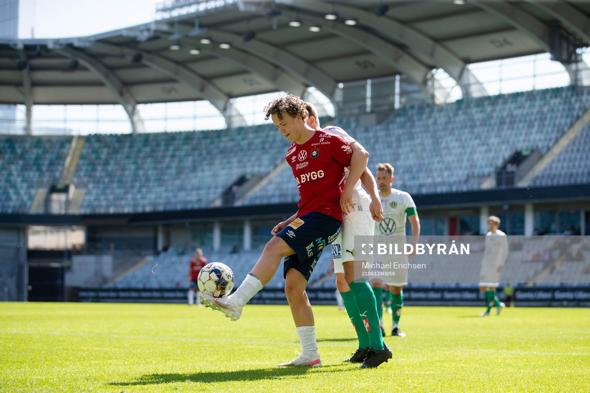 Örgrytes Herman Sjögrell under fotbollsmatchen i Superettan mellan Örgryte och Jönköpings Södra den 12 juni 2021 i Göteborg. 