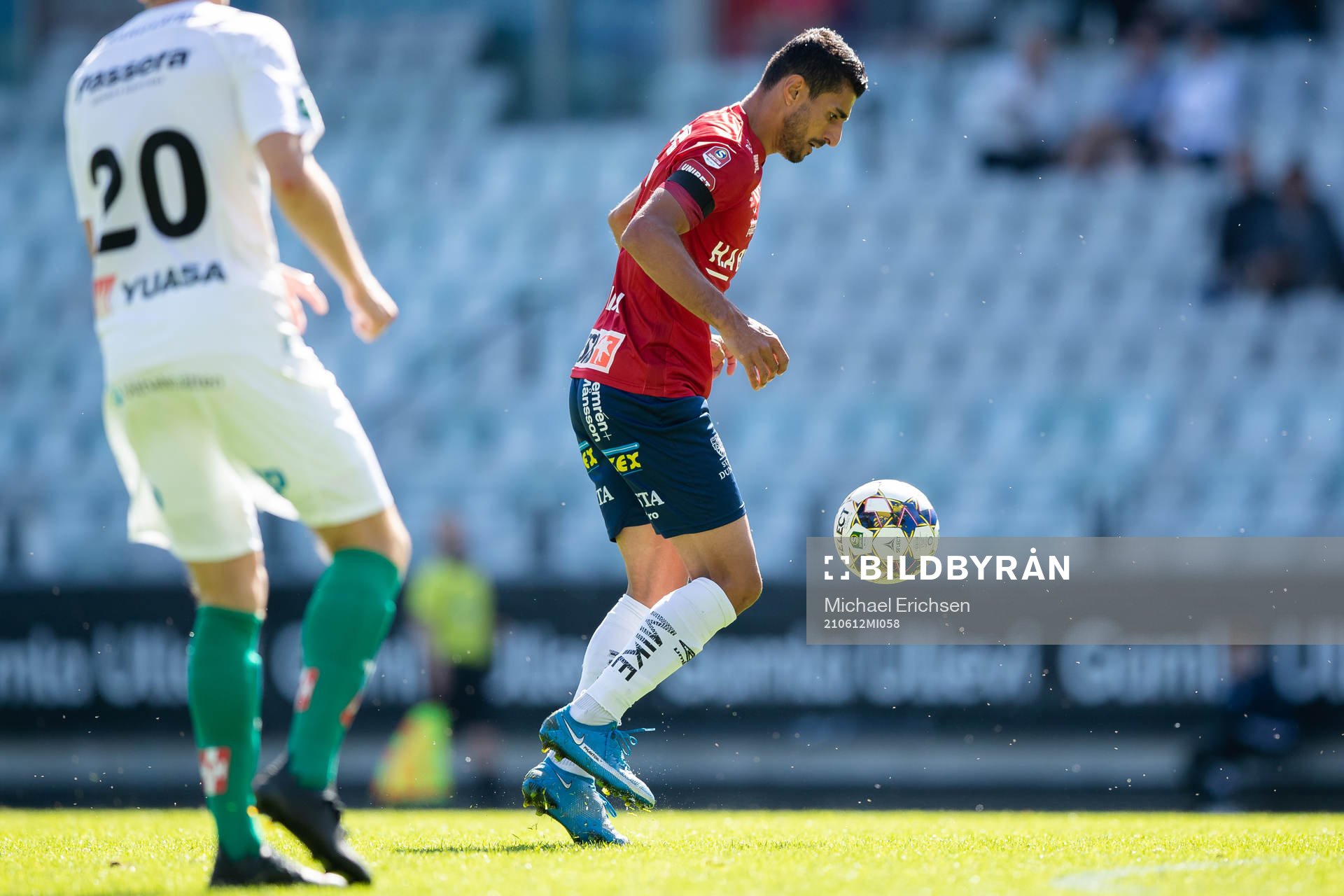 Örgrytes Ailton Jose Almeida under fotbollsmatchen i Superettan mellan Örgryte och Jönköpings Södra den 12 juni 2021 i Göteborg. 
