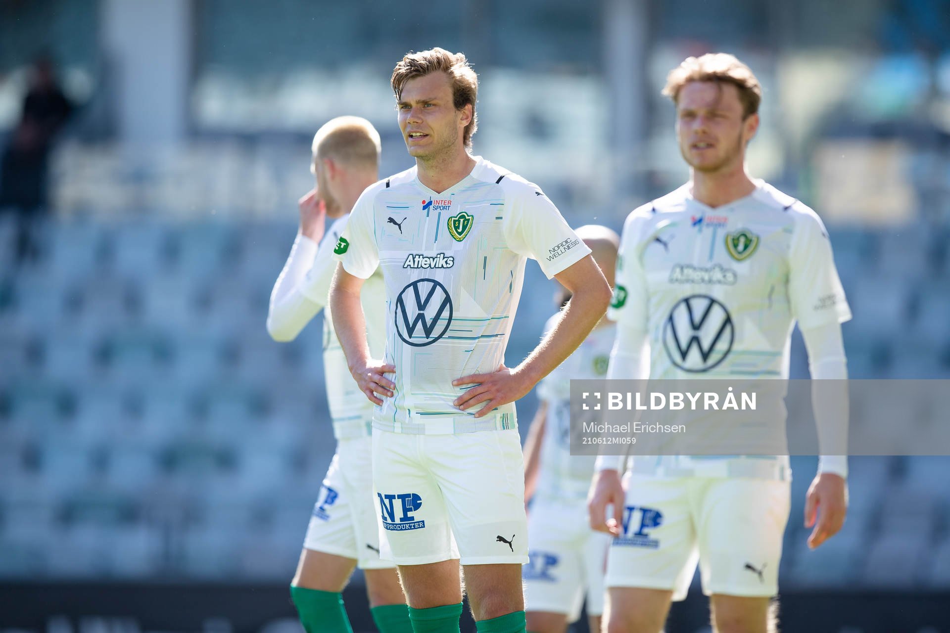 Jönköpings Marcus Degerlund under fotbollsmatchen i Superettan mellan Örgryte och Jönköpings Södra den 12 juni 2021 i Göteborg. 