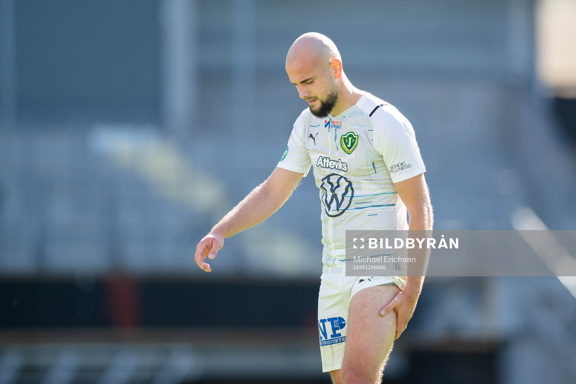 Jönköpings Perparim Beqaj efter fotbollsmatchen i Superettan mellan Örgryte och Jönköpings Södra den 12 juni 2021 i Göteborg. 