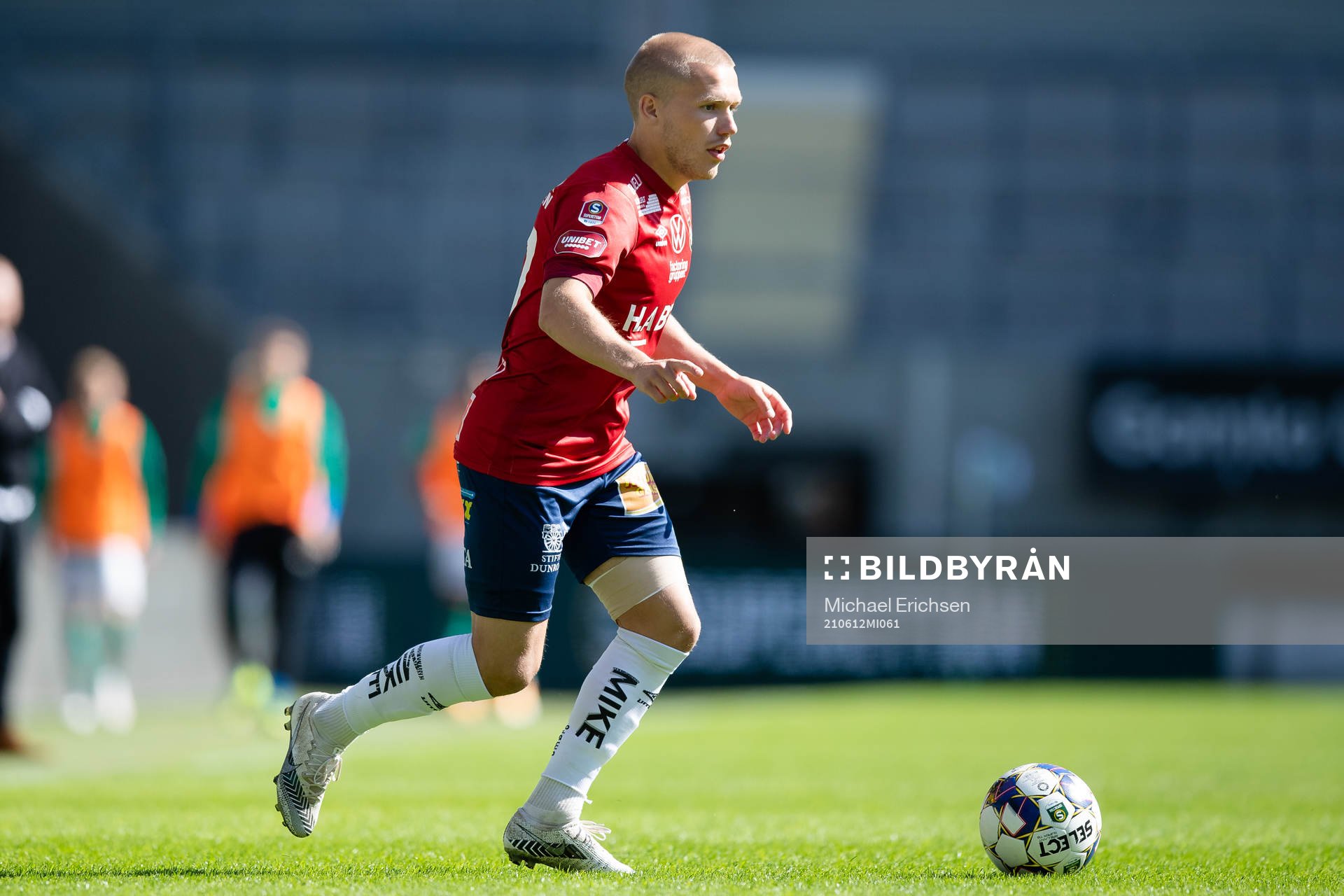 Örgrytes Hampus Dahlqvist under fotbollsmatchen i Superettan mellan Örgryte och Jönköpings Södra den 12 juni 2021 i Göteborg. 