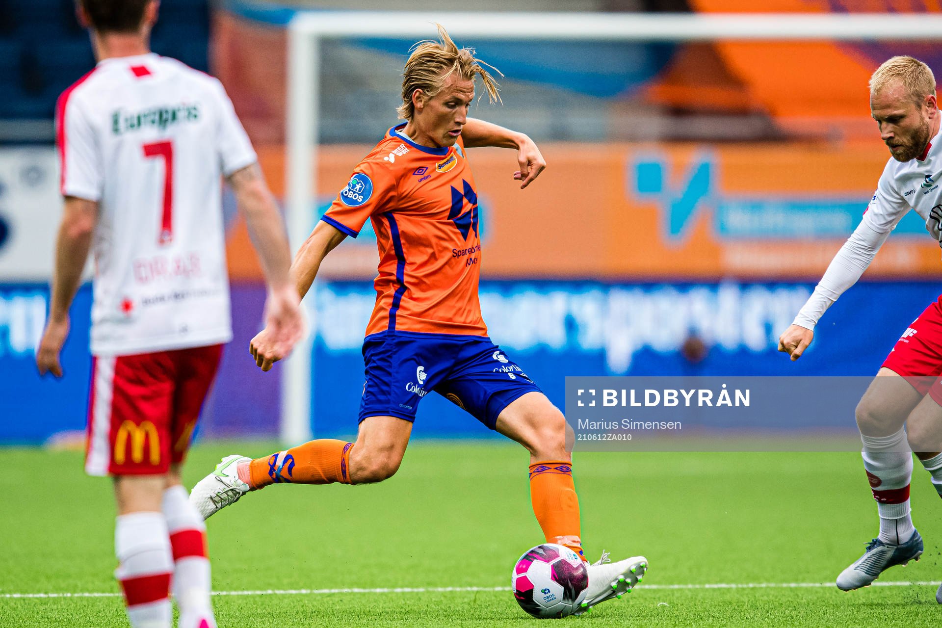 Erlend Segberg of Aalesund during the OBOS-ligaen match between Aalesund and Fredrikstad on June 12, 2021 in Ålesund.