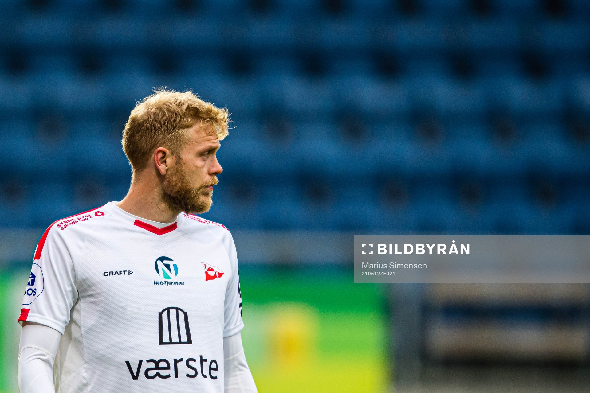 Mads Lennart Nielsen of Fredrikstad during the OBOS-ligaen match between Aalesund and Fredrikstad on June 12, 2021 in Ålesund.