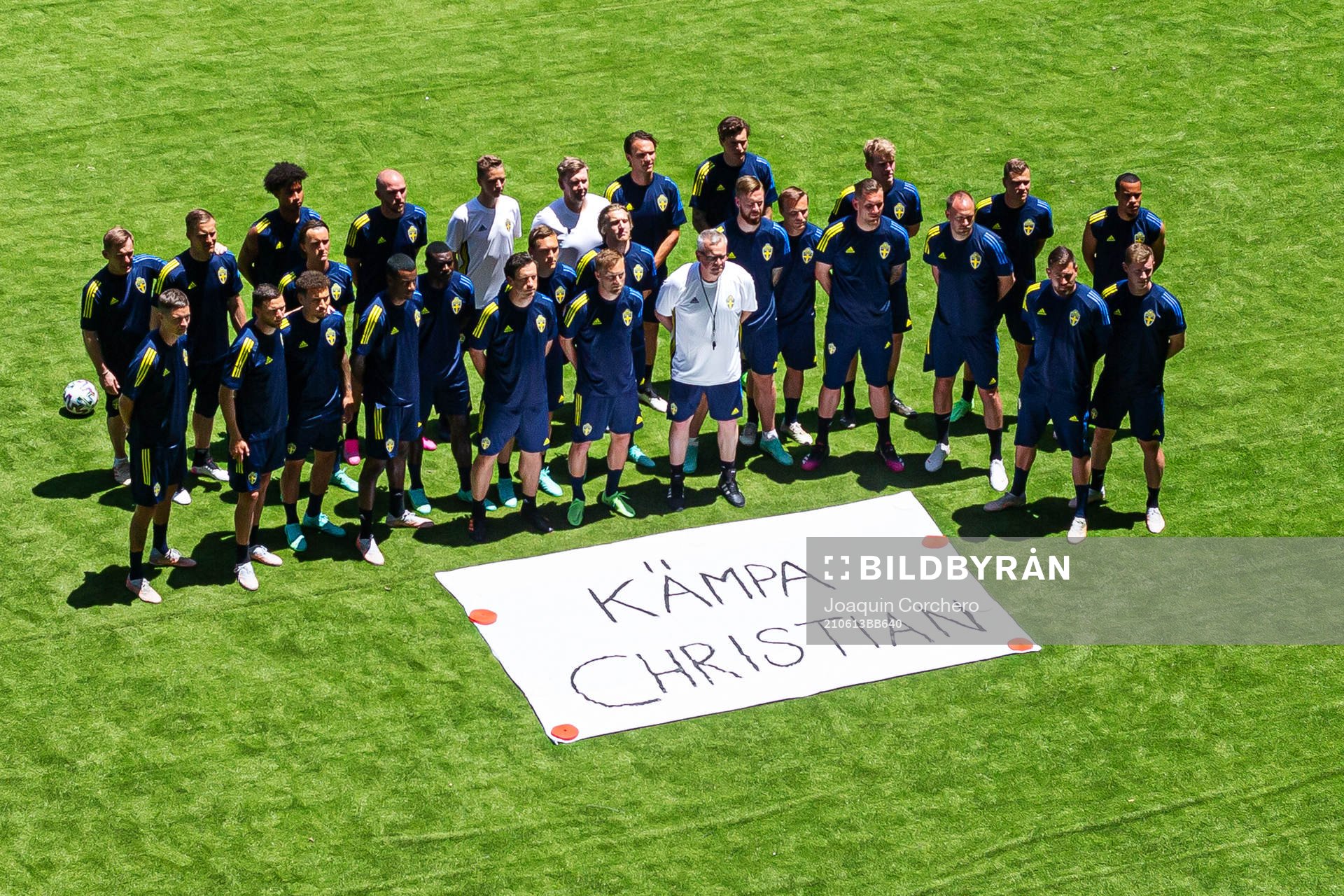 Players and coaching staff of the Swedish national football