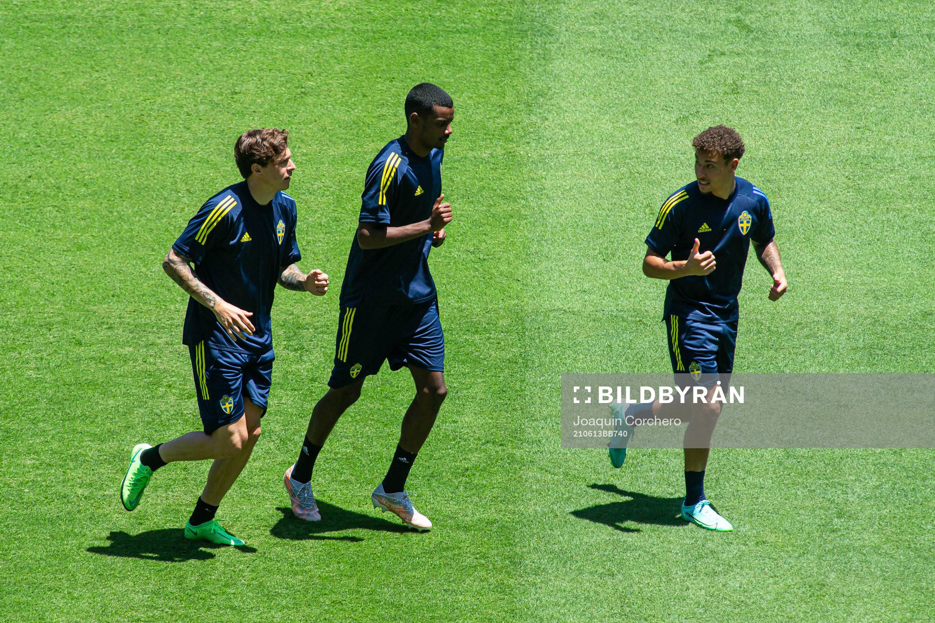 Victor Nilsson Lindelöf, Alexander Isak and Jordan Larsson