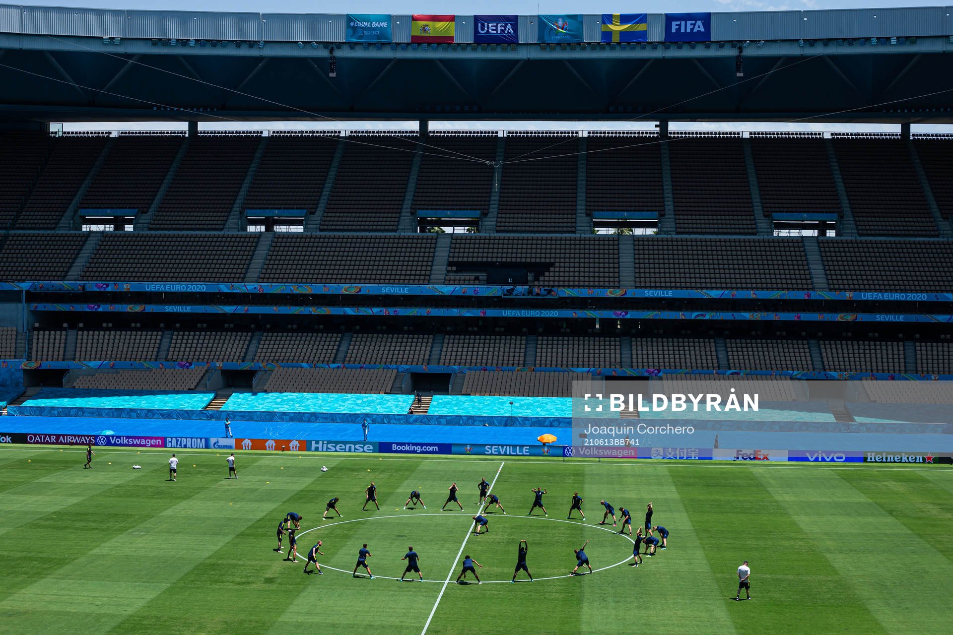 Players of the Swedish national football team at a training
