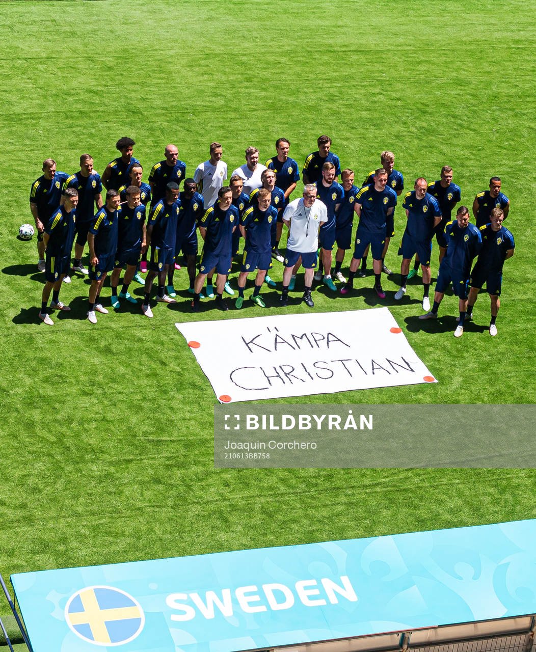Players and coaching staff of the Swedish national football