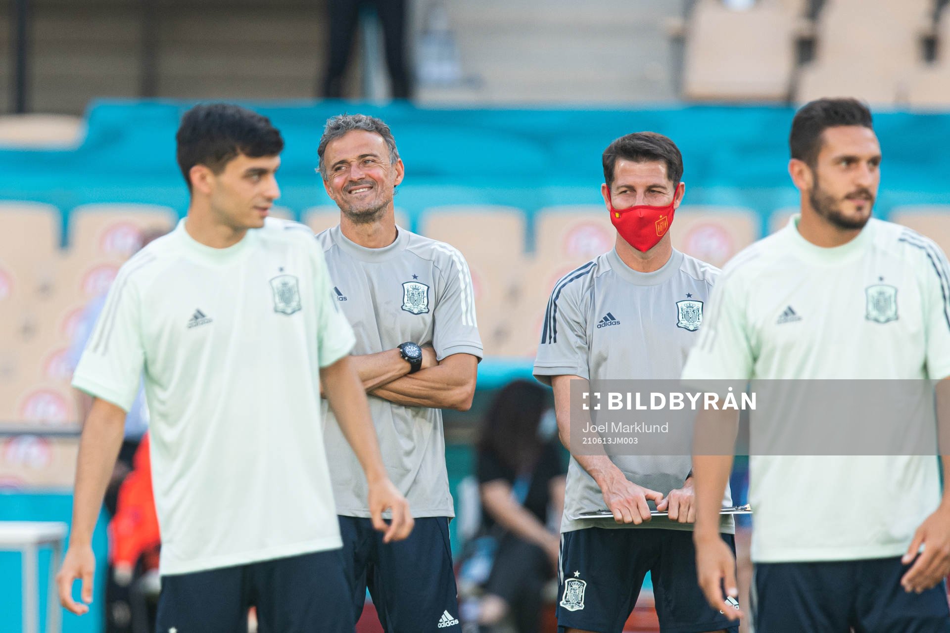 Luis Enrique, head coach of the Spanish national football team, at a training session during the UEFA Euro 2020 Football Championship on June 13, 2021 in Sevilla. 