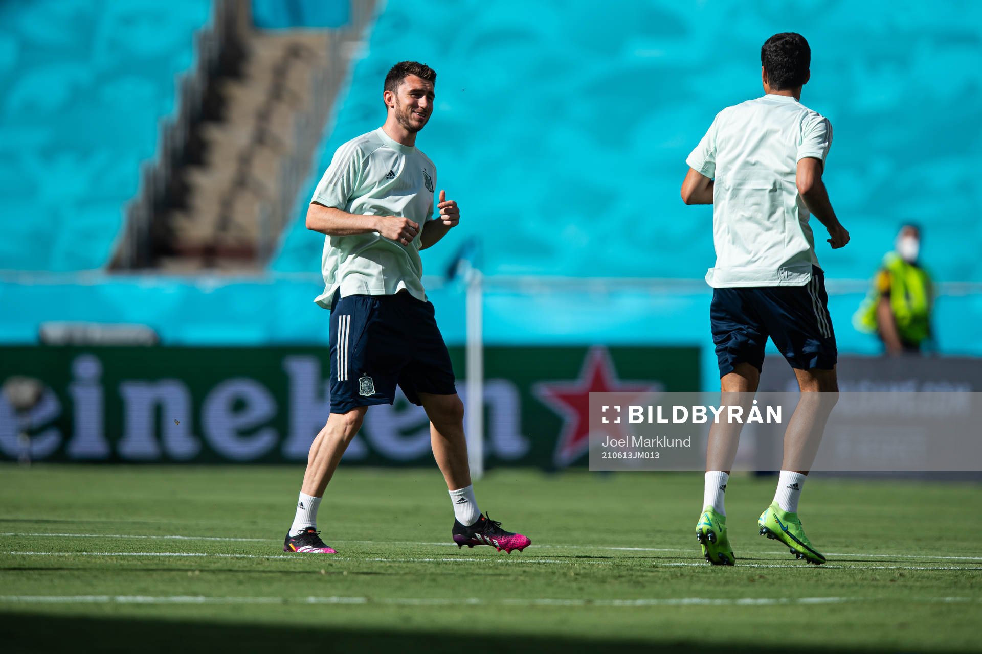 Aymeric Laporte of the Spanish national football team at a