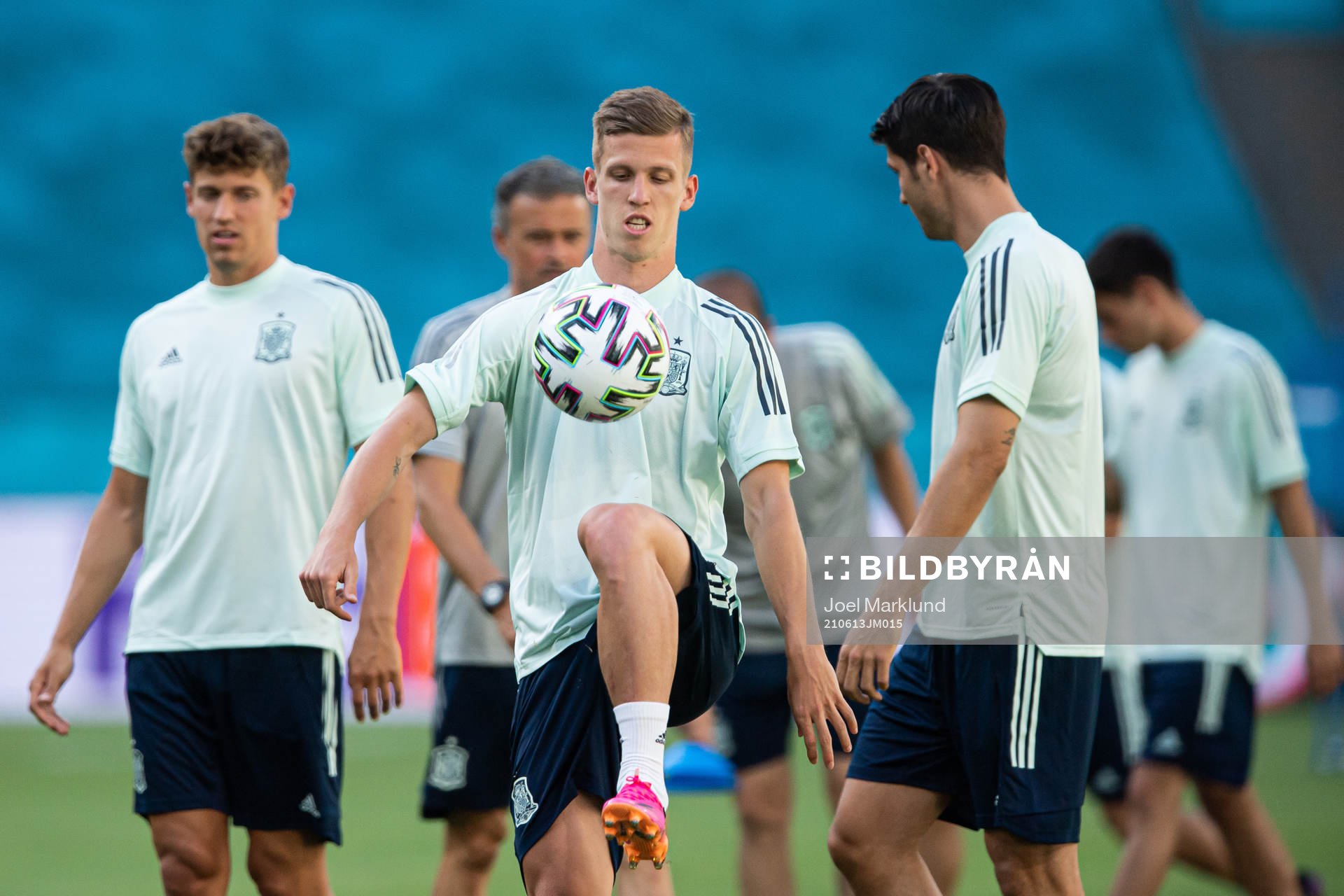 Dani Olmo of the Spanish national football team at a