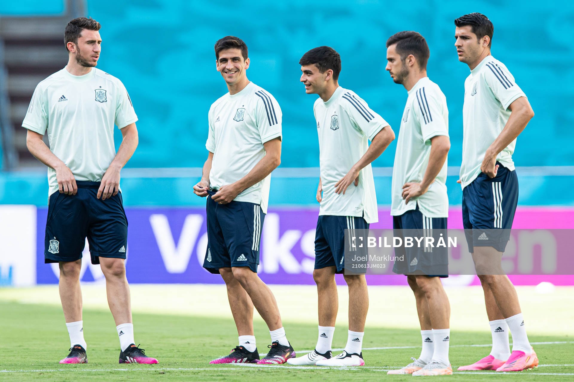 Aymeric Laporte, Gerard Moreno, Pedri and Marco Asensio of