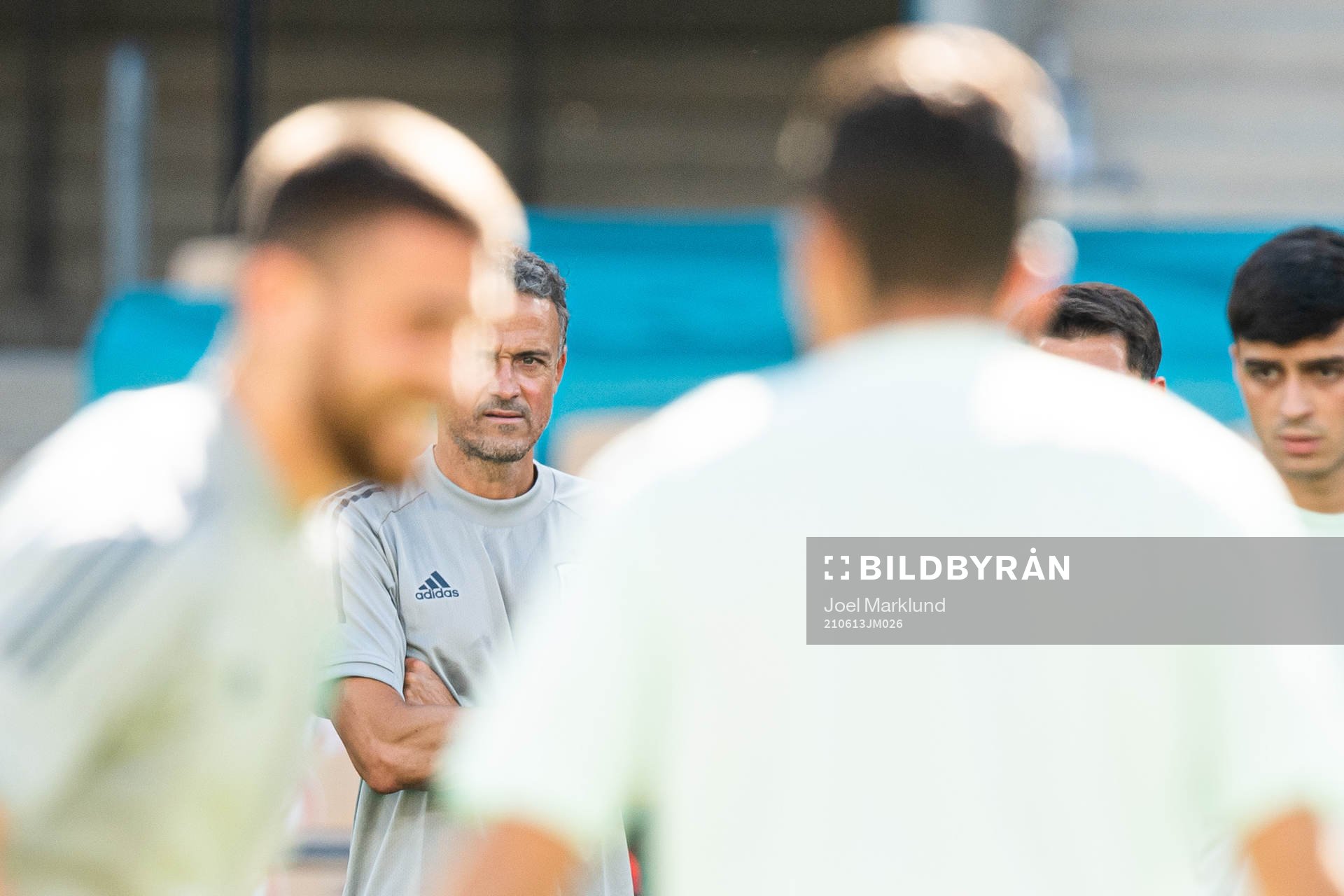 Luis Enrique, head coach of the Spanish national football team, at a training session during the UEFA Euro 2020 Football Championship on June 13, 2021 in Sevilla.