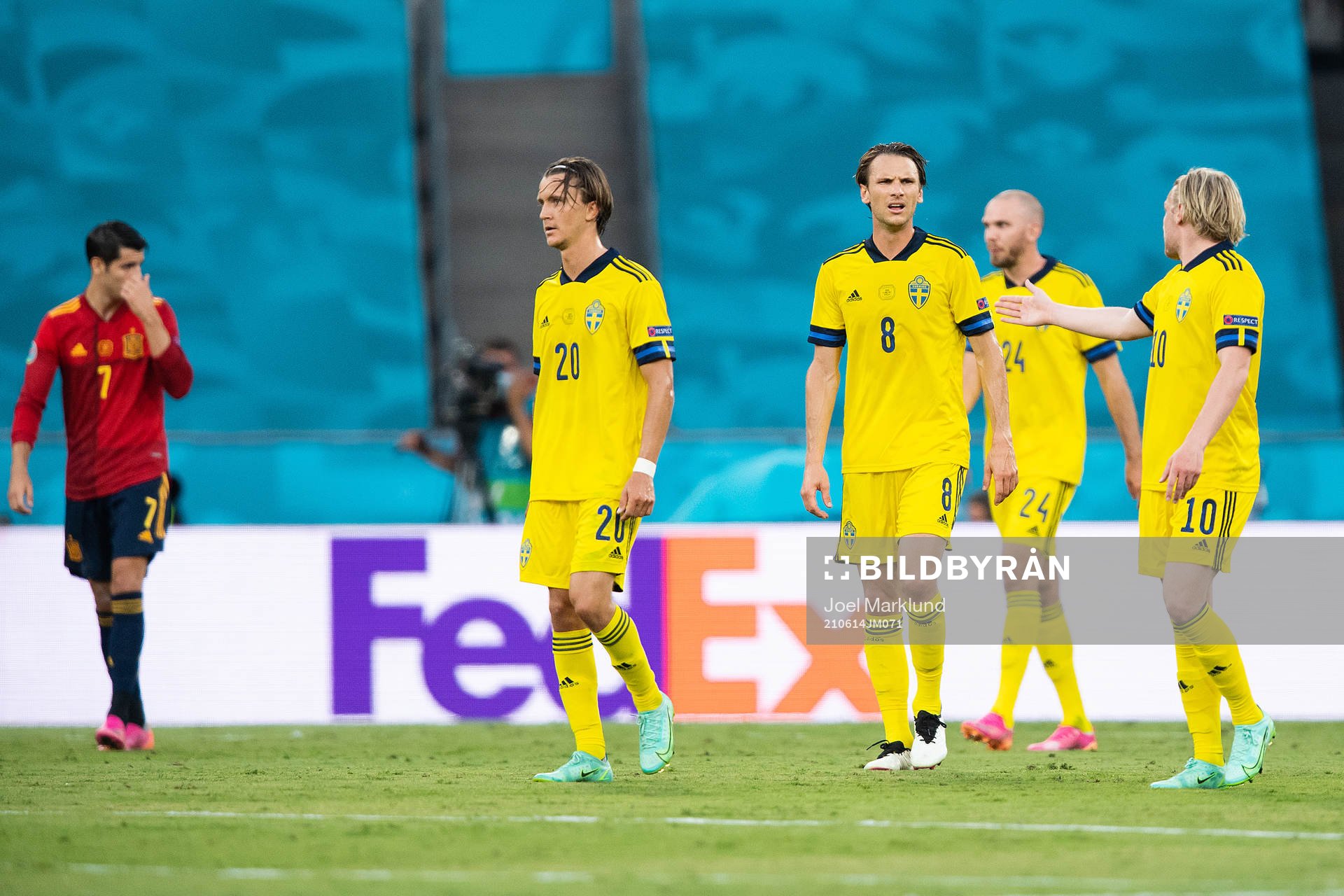 Kristoffer Olsson, Albin Ekdal  and Emil Forsberg of Sweden