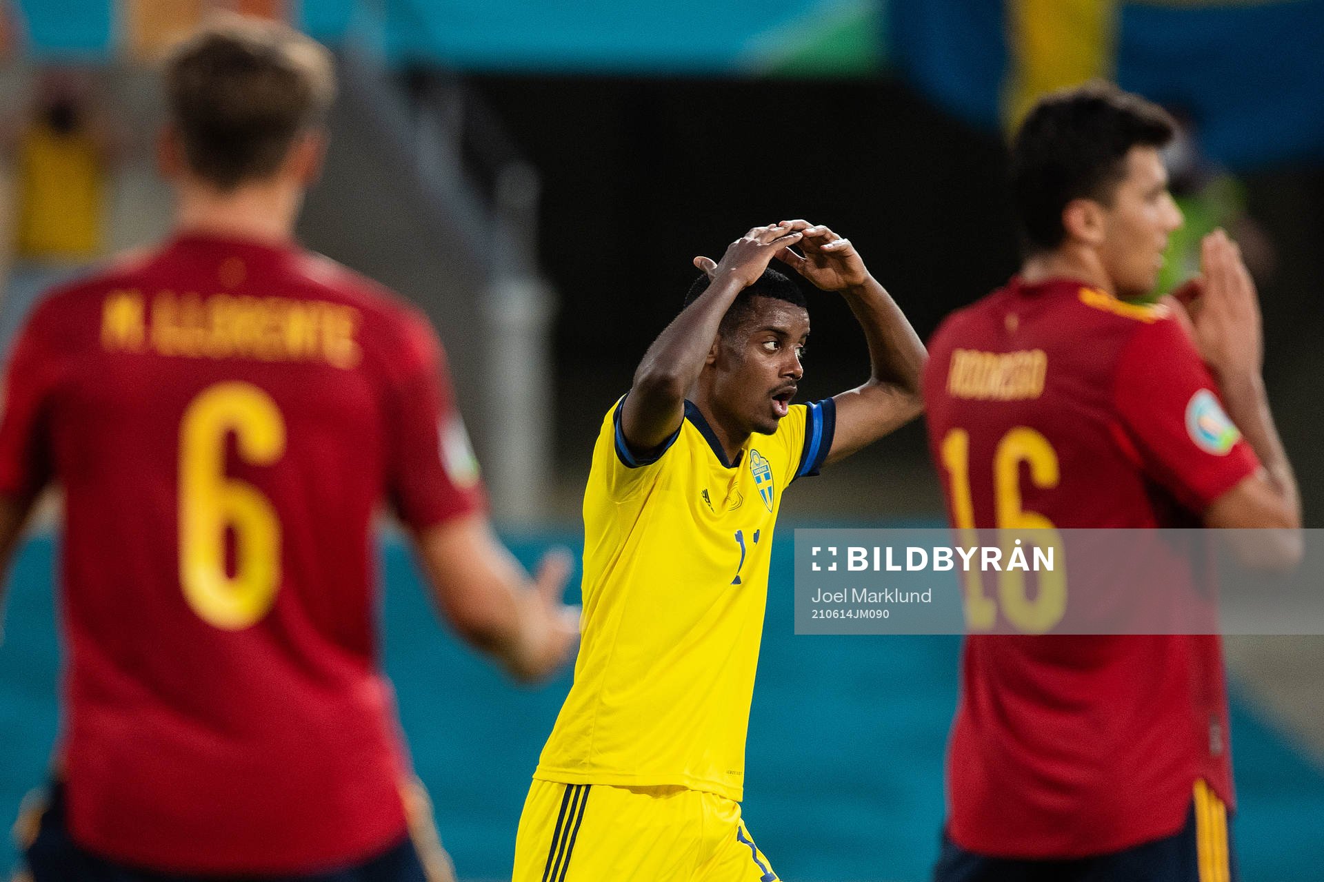 Alexander Isak of Sweden looks dejected