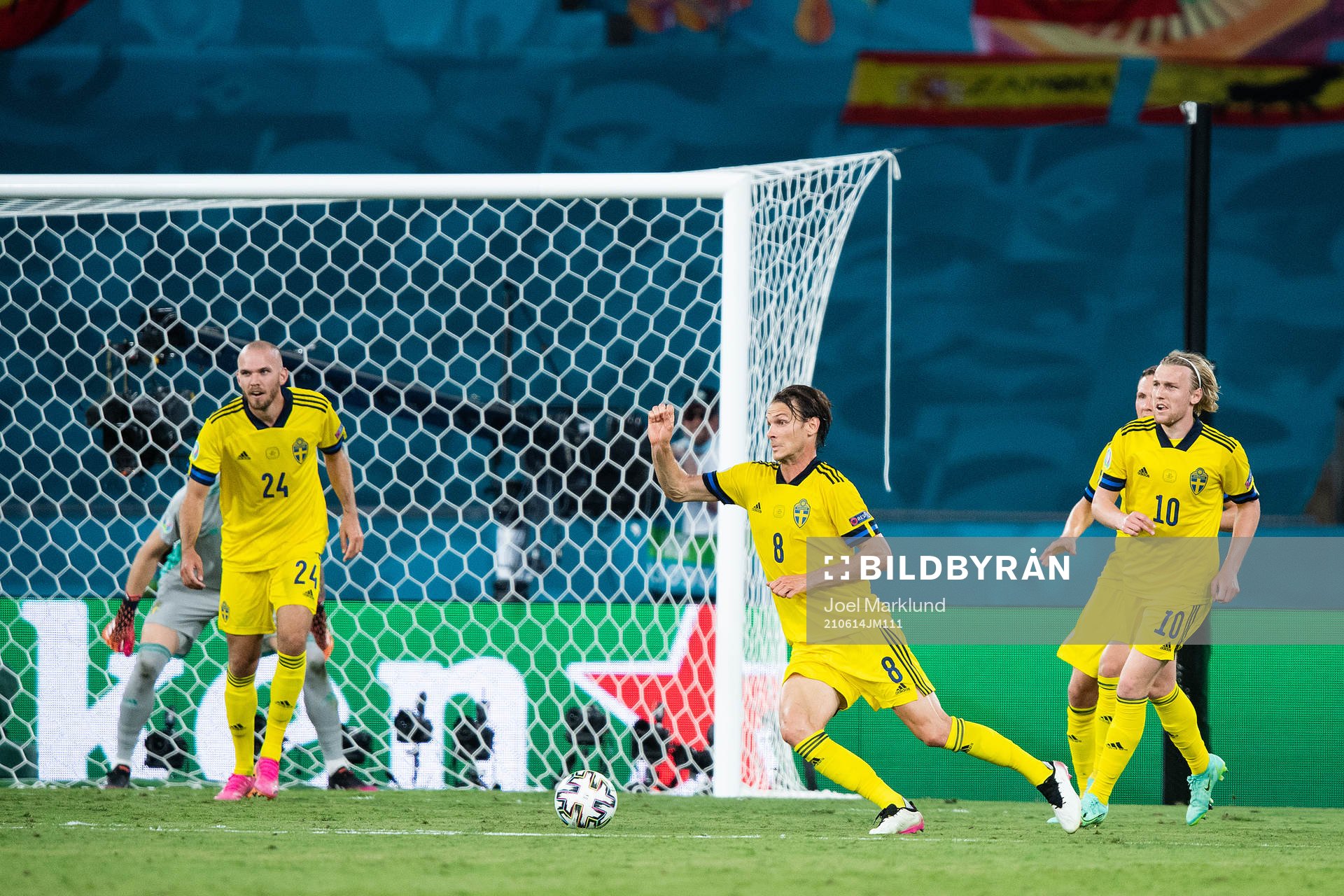 Marcus Danielson, Albin Ekdal and Emil Forsberg of Sweden