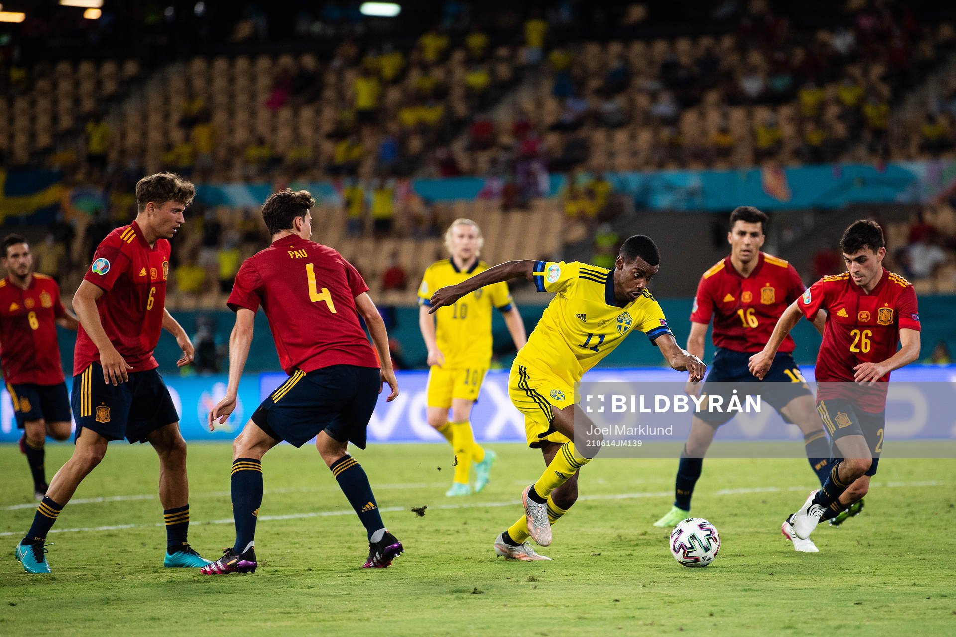 Alexander Isak of Sweden against Marcos Llorente Marcos