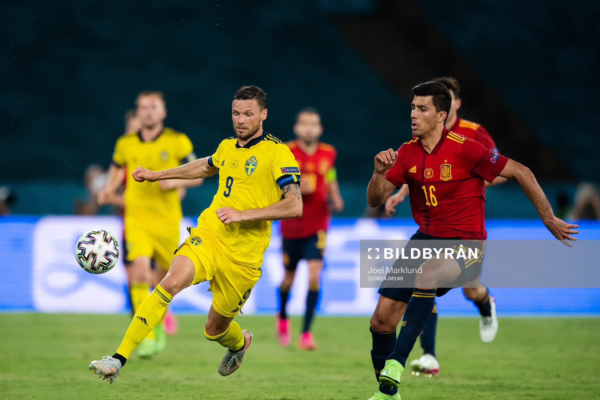 Marcus Berg of Sweden and Rodri Rodri of Spain