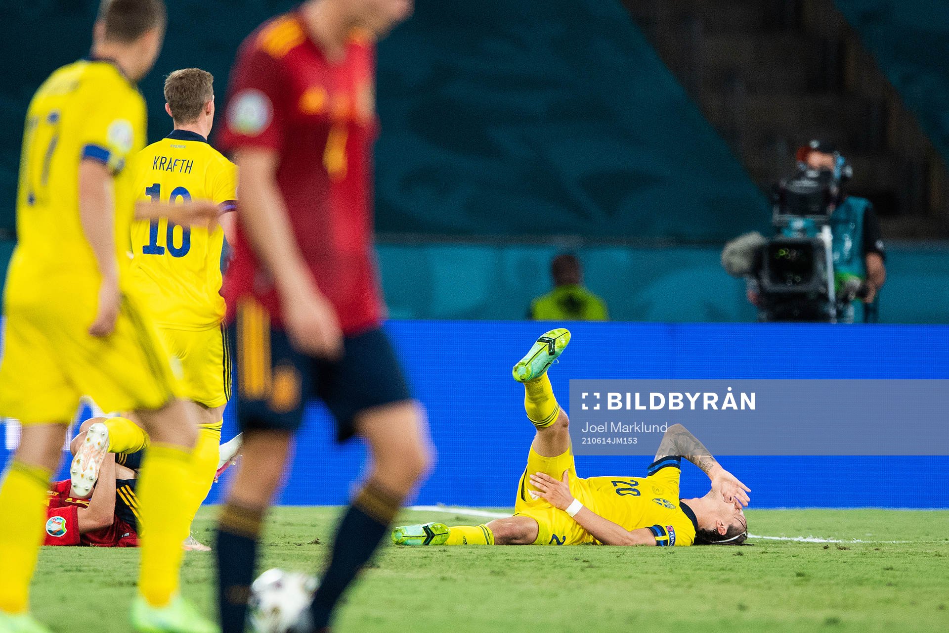Kristoffer Olsson of Sweden in pain