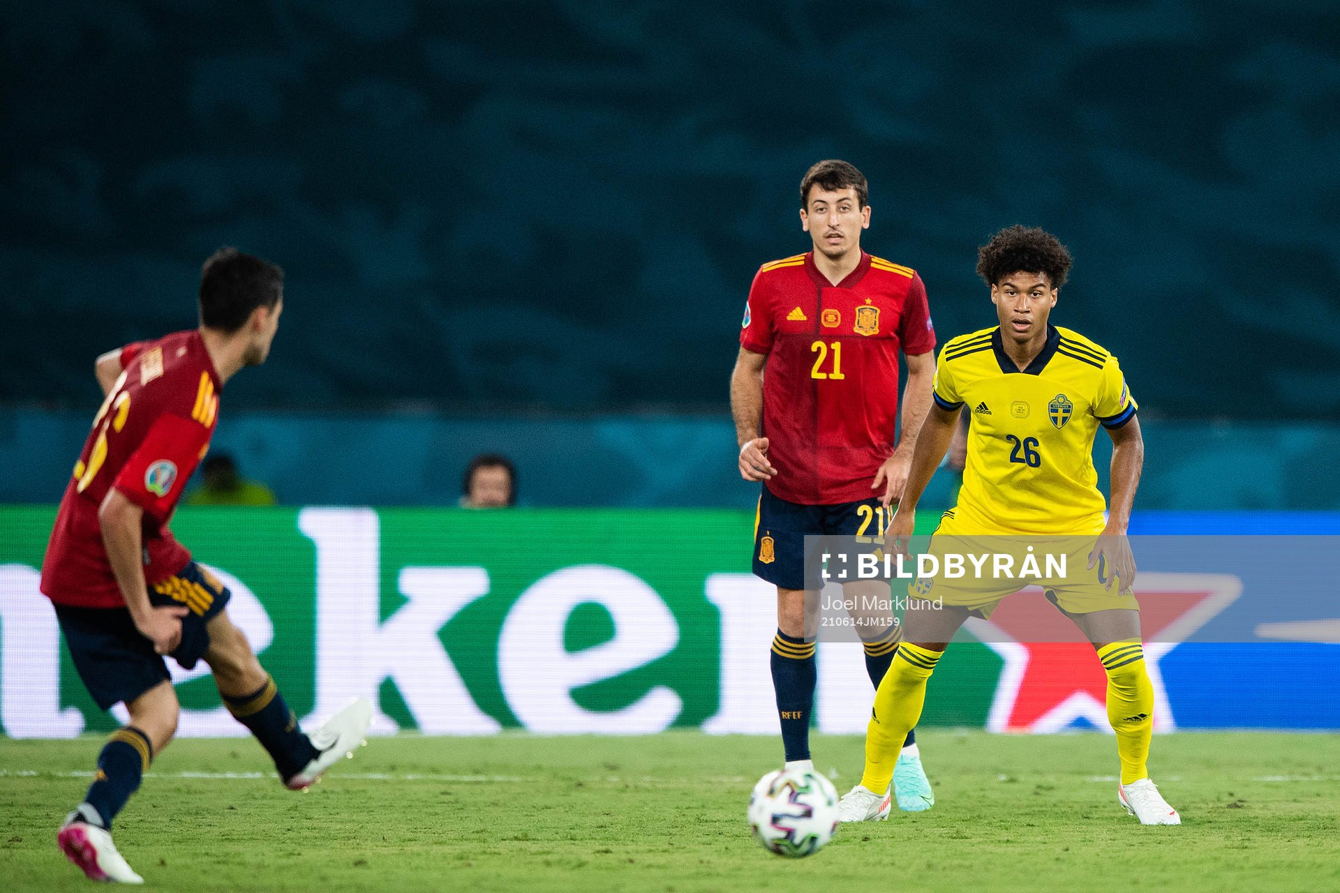 Mikel Oyarzabal of Spain and Jens Cajuste of Sweden