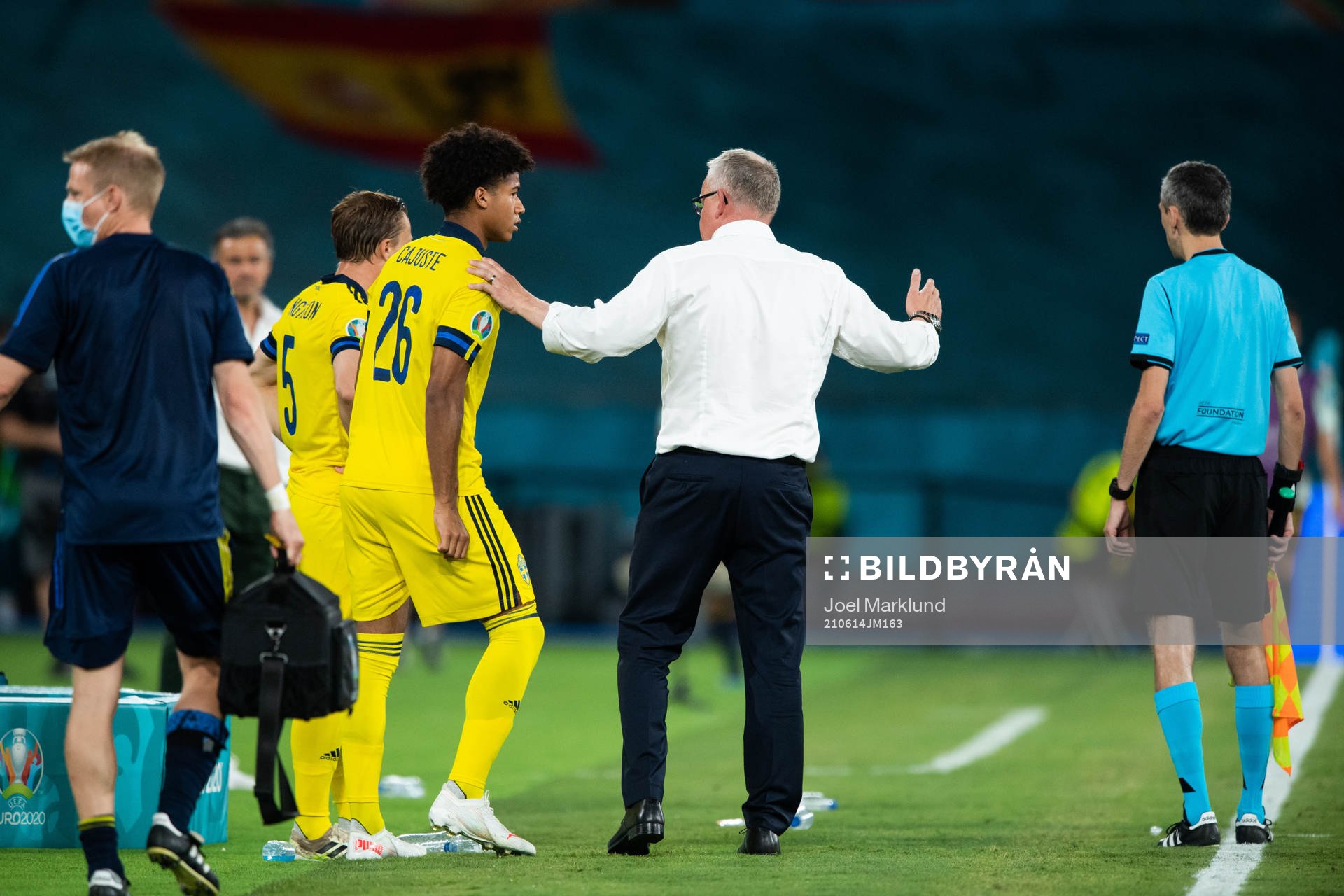 Jens Cajuste of Sweden is substituted in