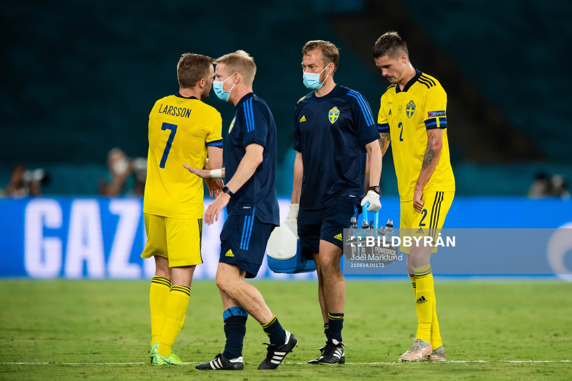 Mikael Lustig of Sweden leaves the pitch