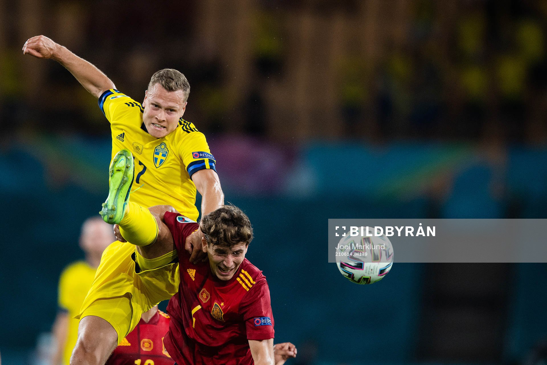 Viktor Claesson of Sweden and Pau Torres of Spain