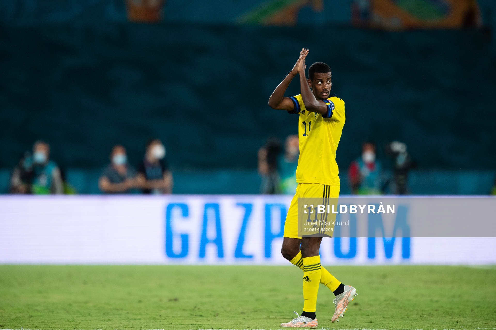 Alexander Isak of Sweden is being substituted