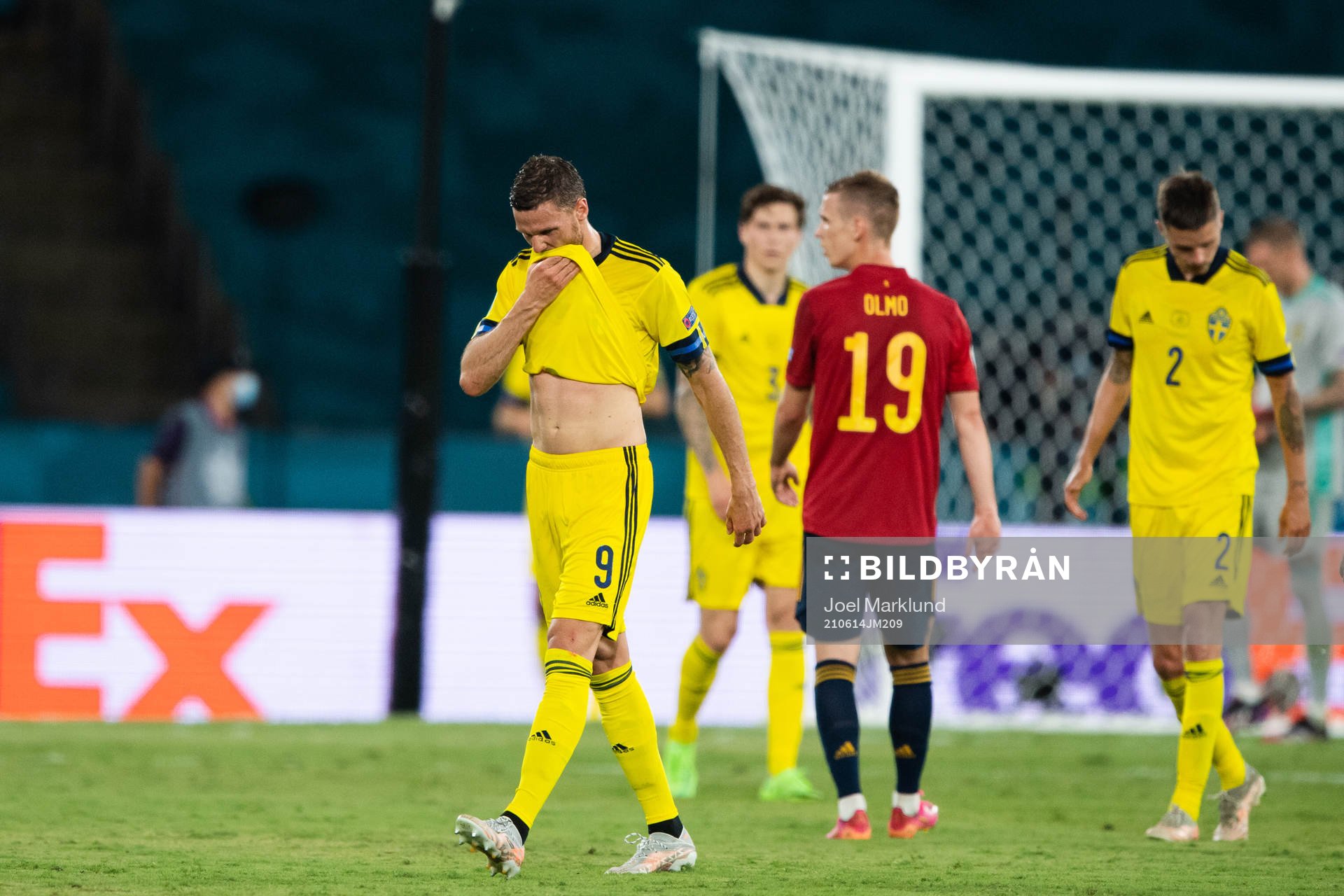 Marcus Berg of Sweden looks dejected