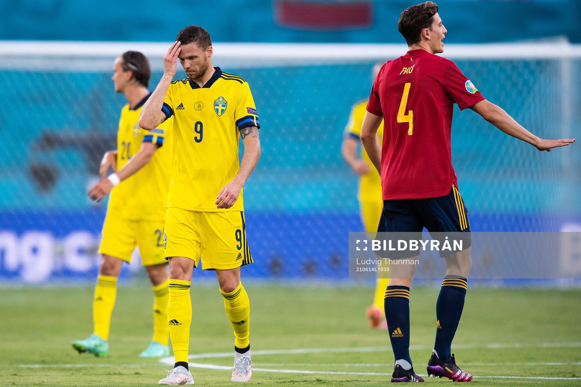 Marcus Berg of Sweden looks dejected