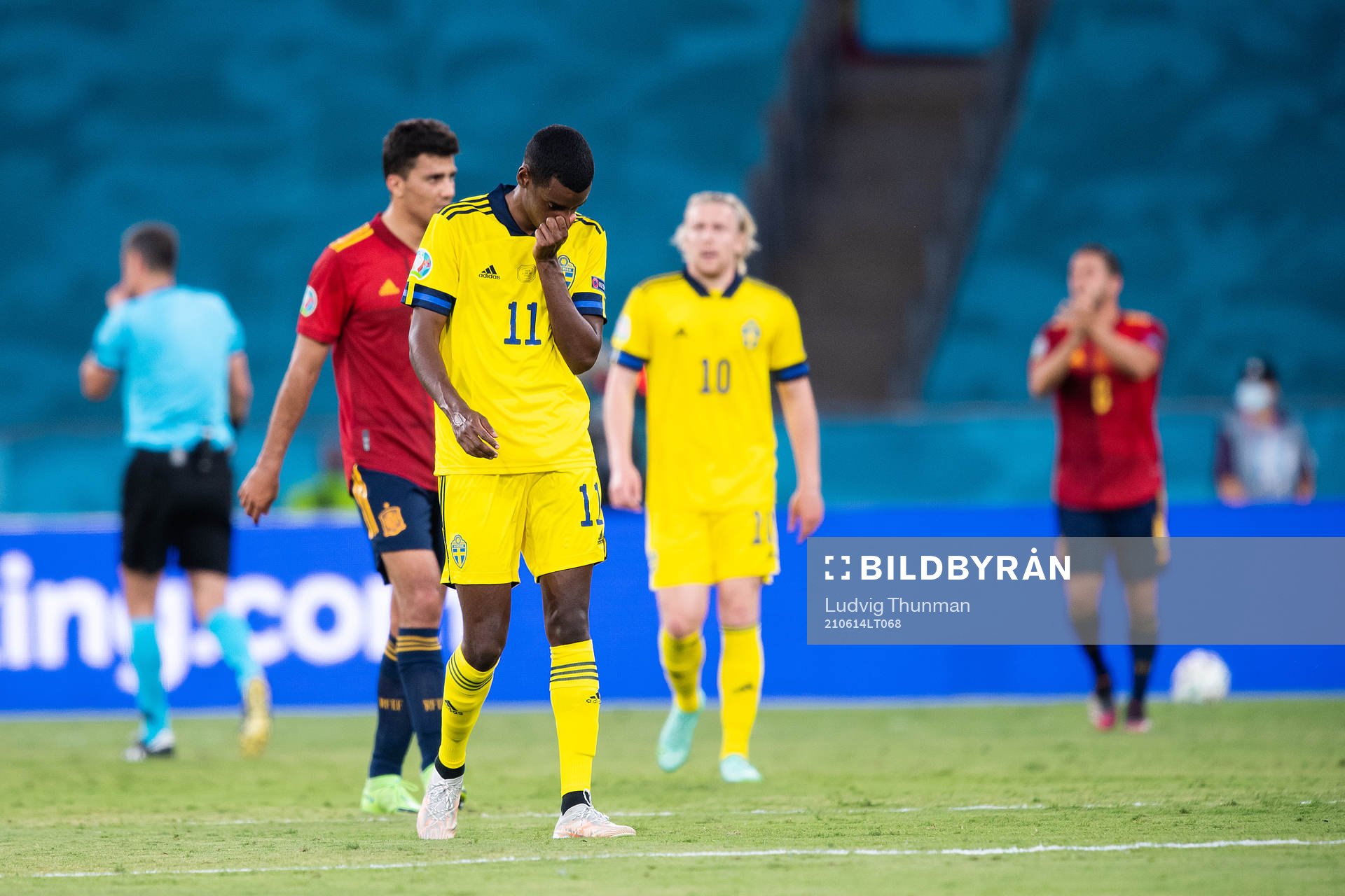 Alexander Isak of Sweden looks dejected