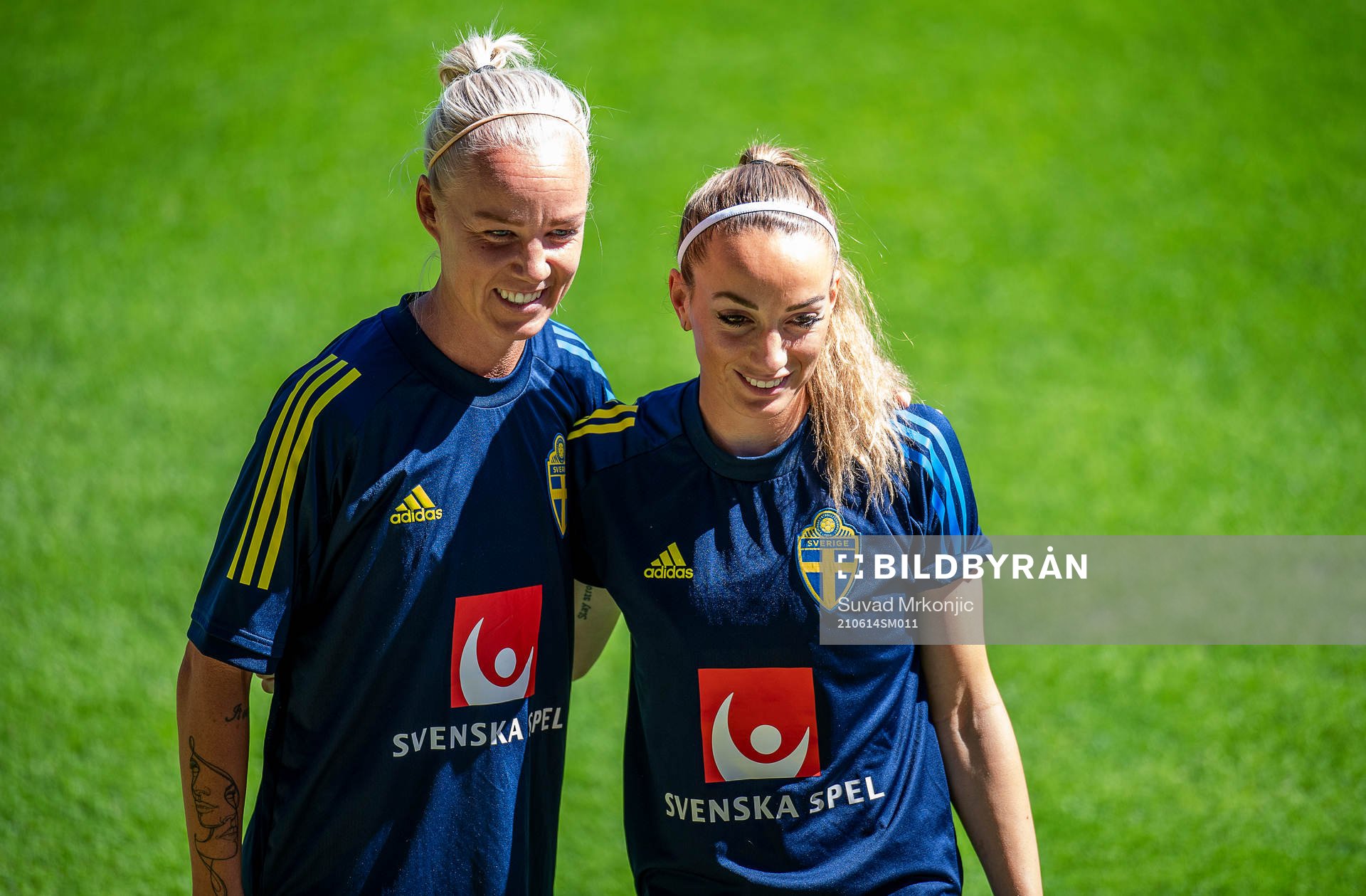 Caroline Seger and Kosovare Asllani of Sweden