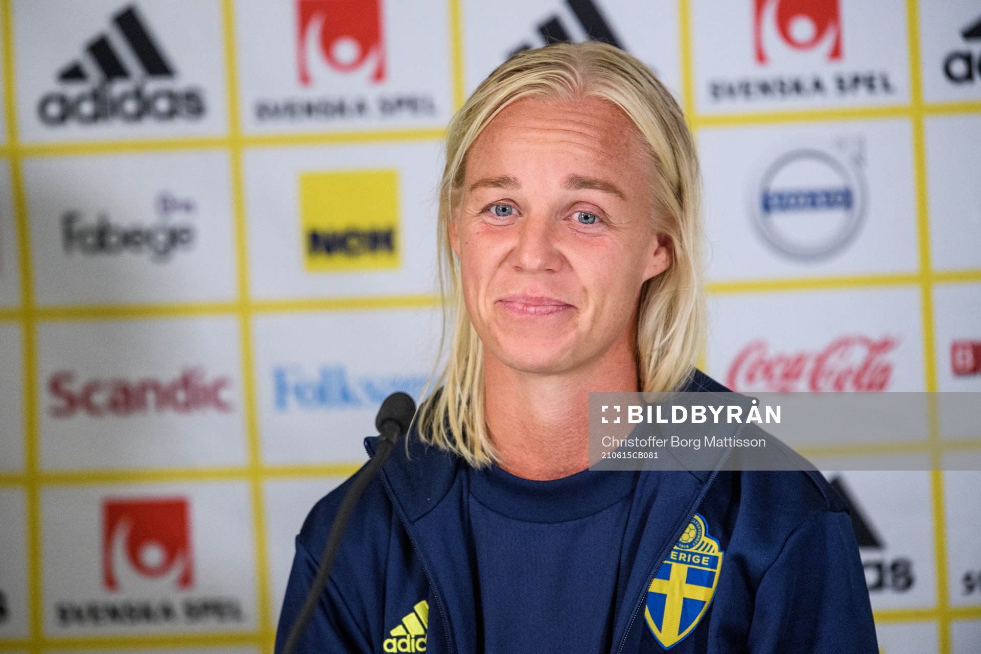 Caroline Seger of Sweden during a press conference after the international friendly football match between Sweden and Australia on June 15, 2021 in Kalmar.