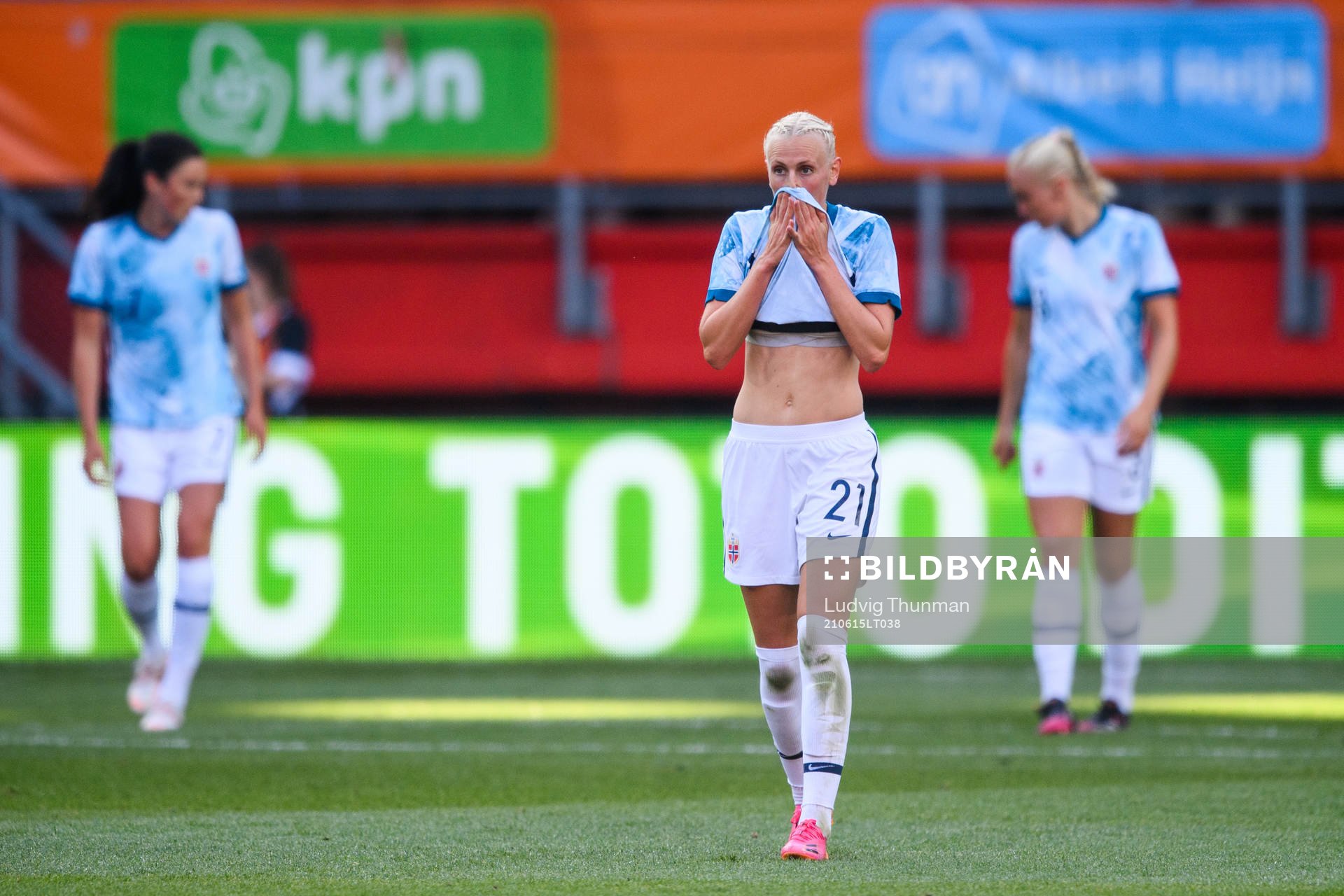 Karina Sævik of Norway looks dejected