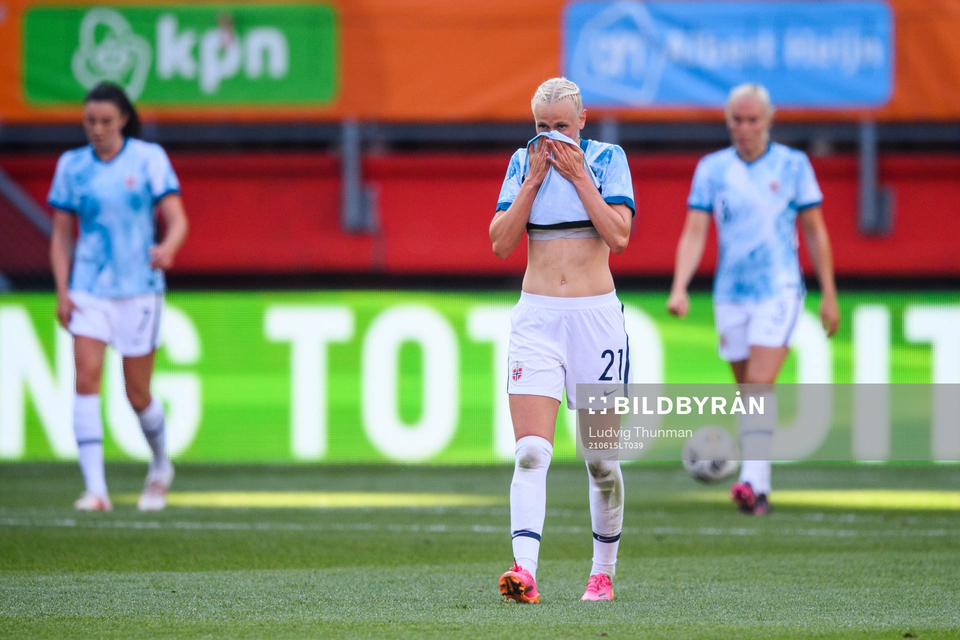 Karina Sævik of Norway looks dejected