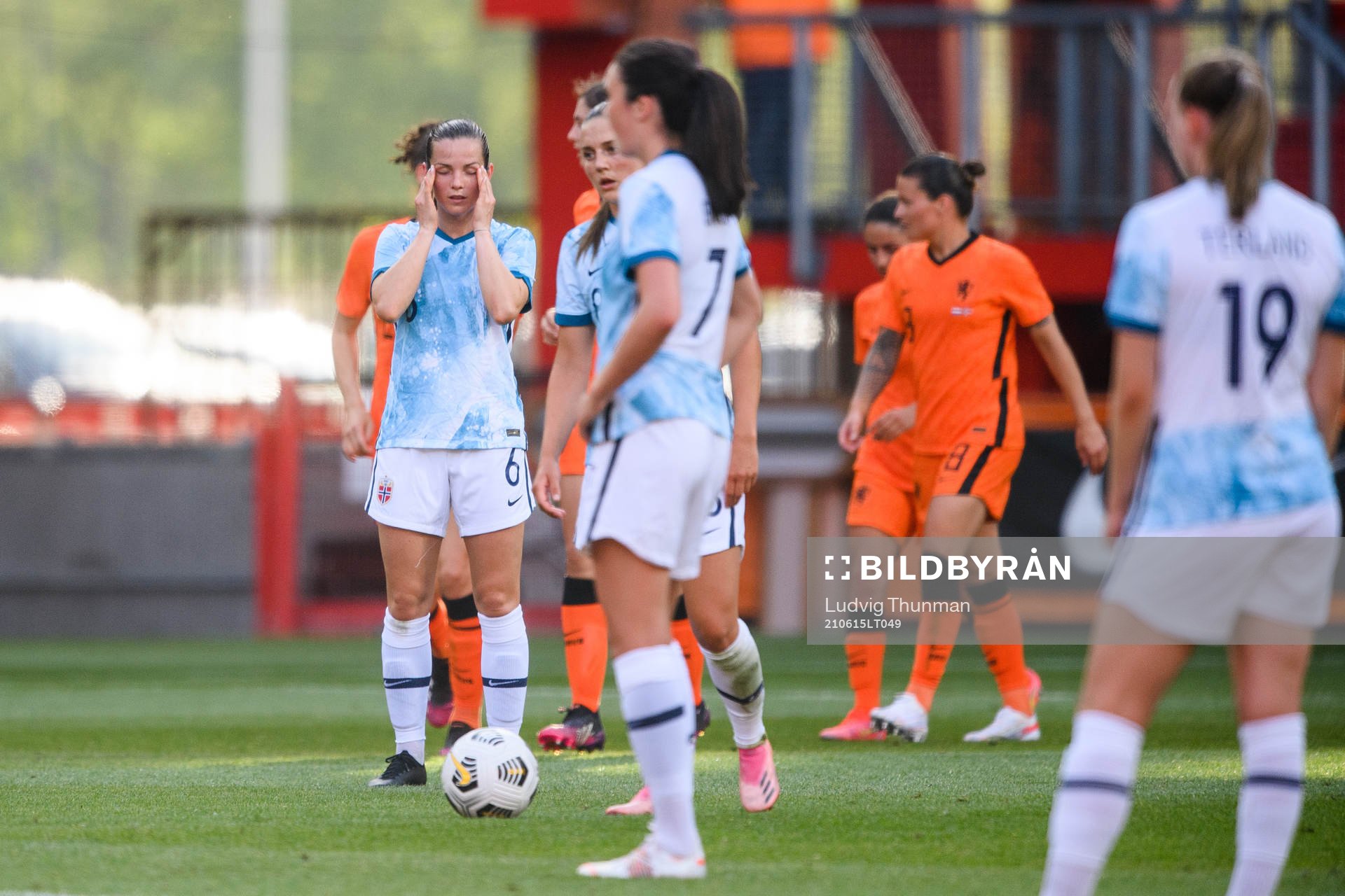 Tuva Hansen of Norway looks dejected