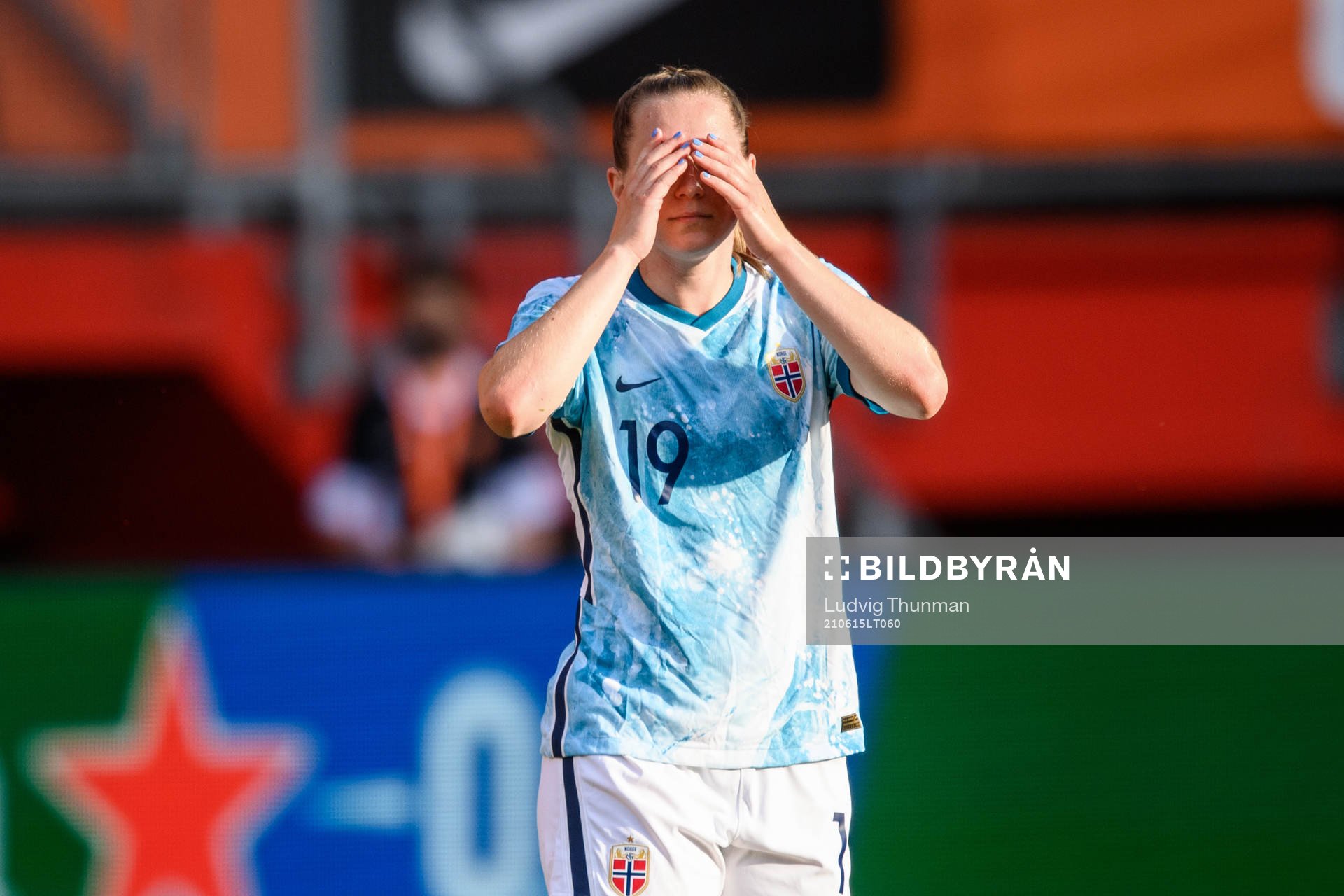 Elisabeth Terland of Norway looks dejected