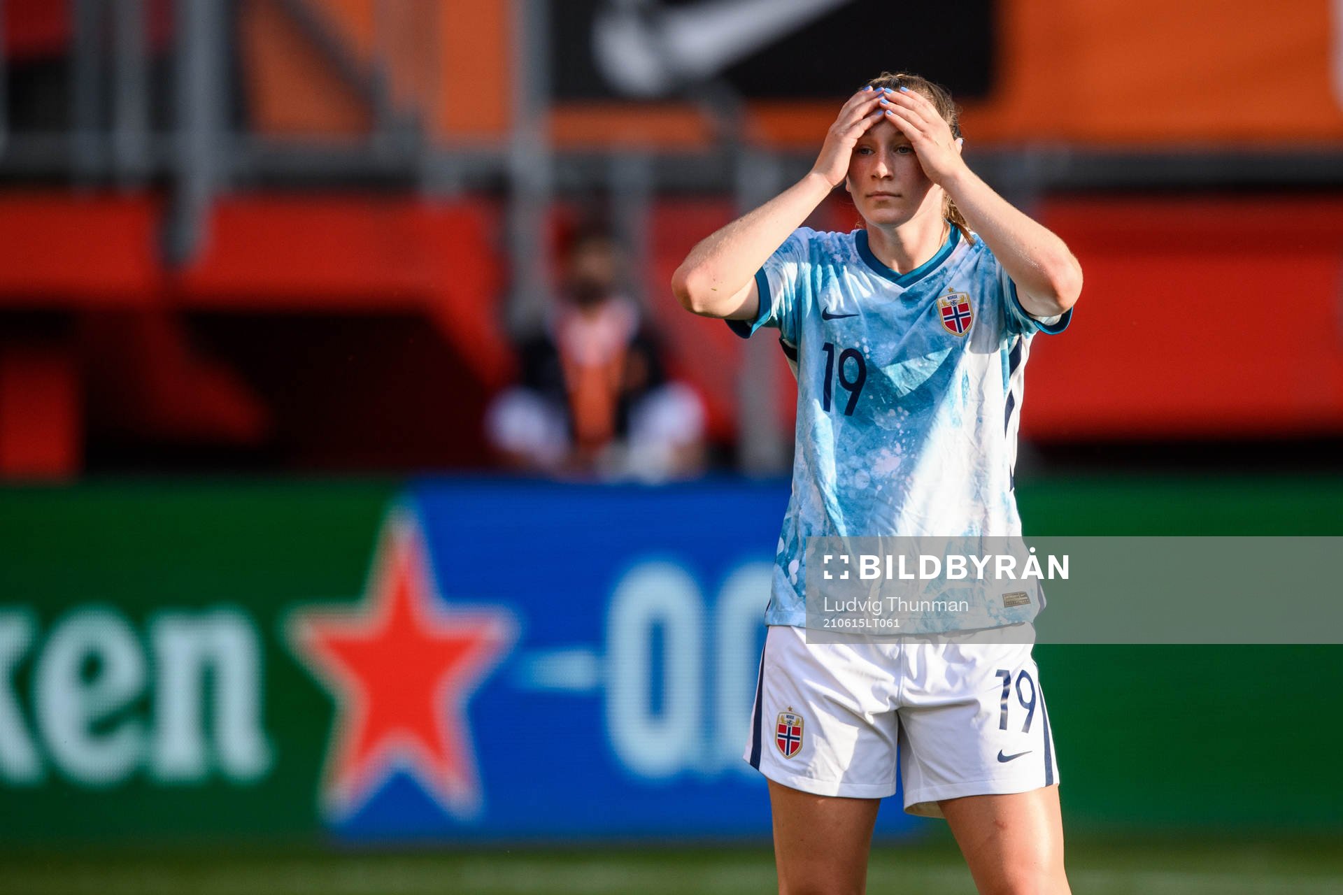 Elisabeth Terland of Norway looks dejected