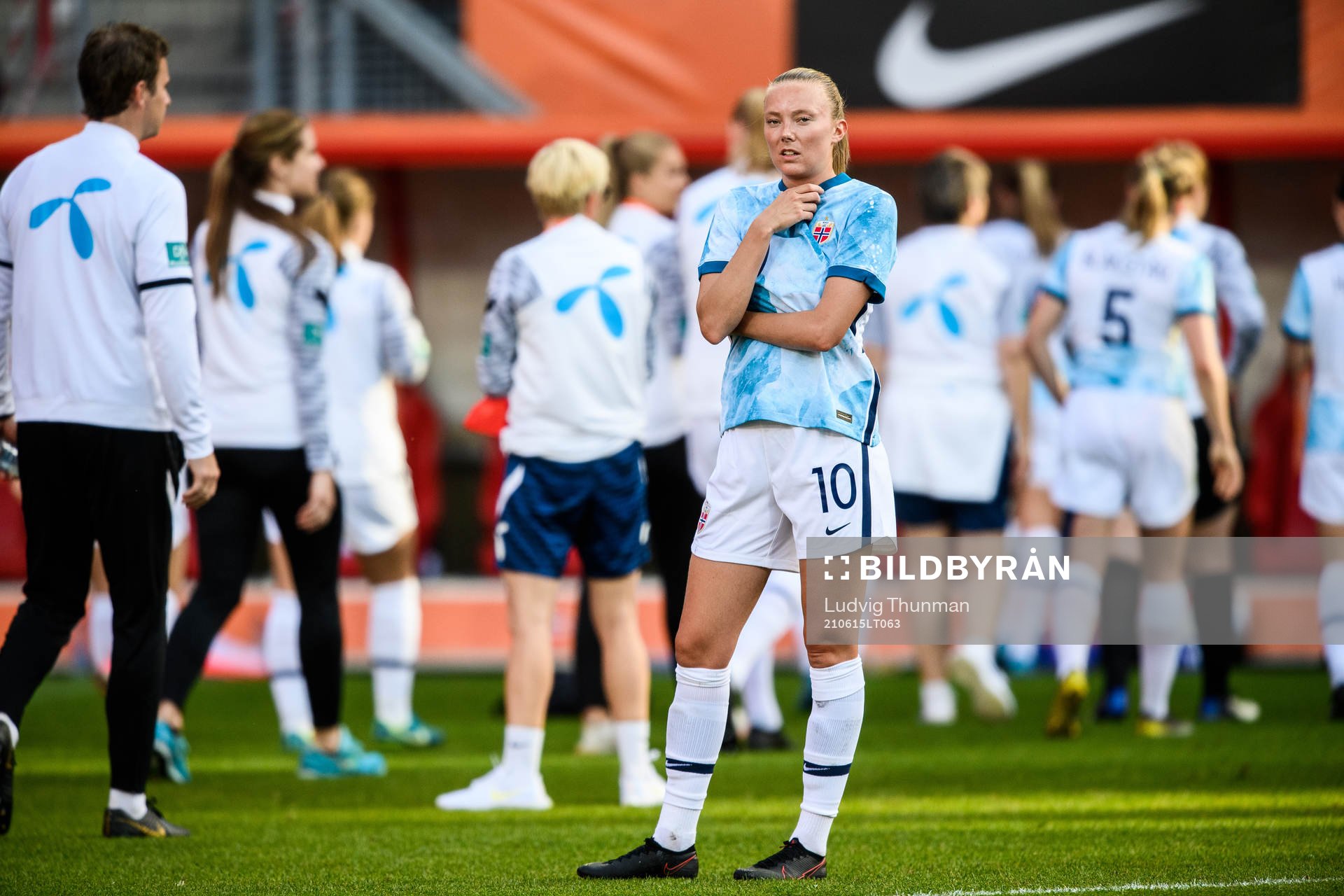 Synne Sofie Kinden Jensen of Norway looks dejected