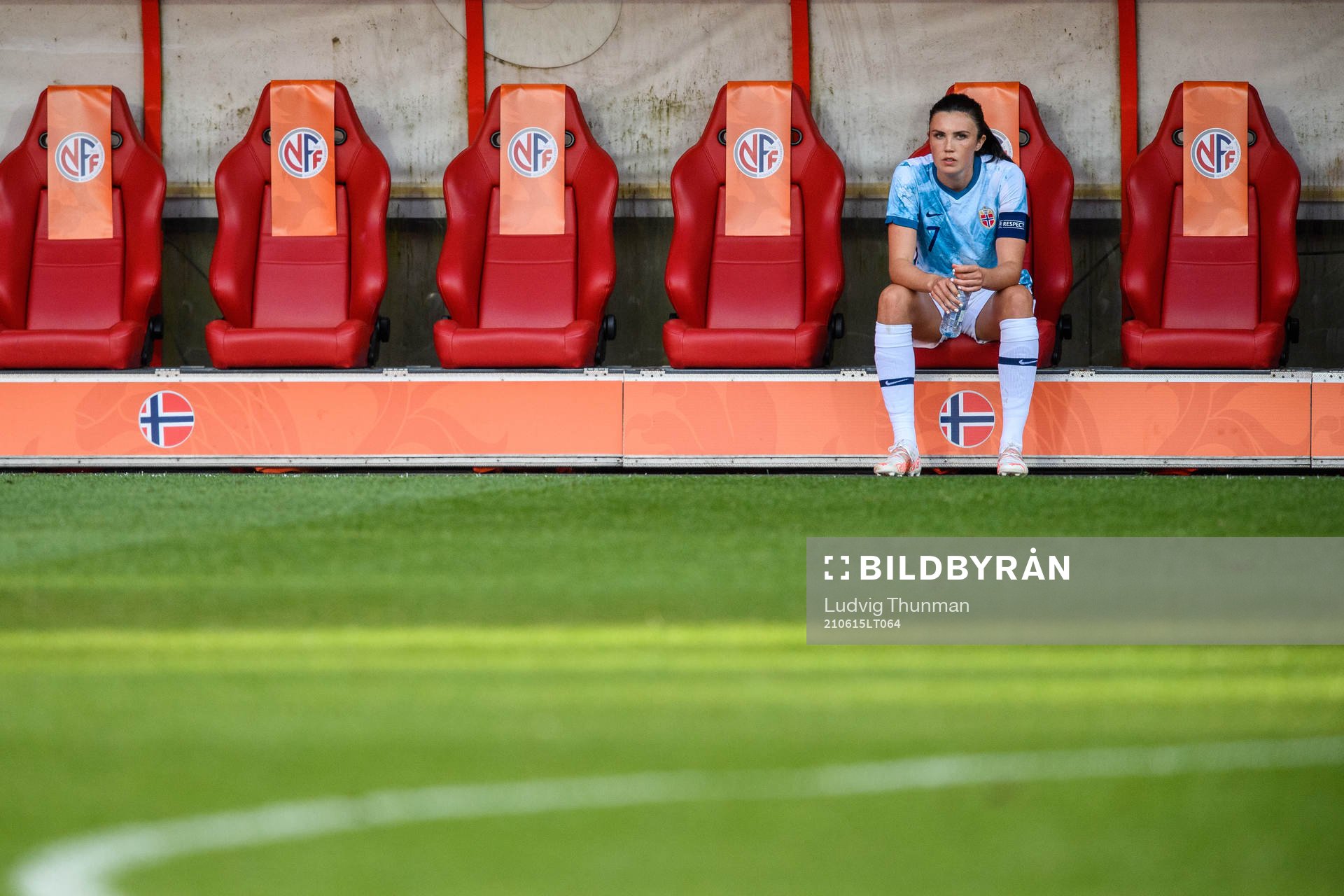 Ingrid Syrstad Engen of Norway looks dejected