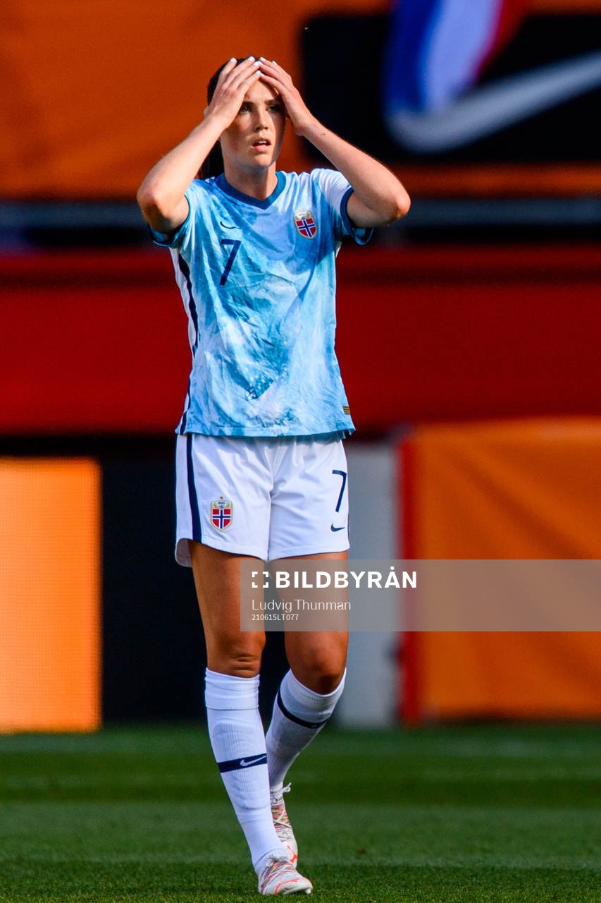 Ingrid Syrstad Engen of Norway looks dejected