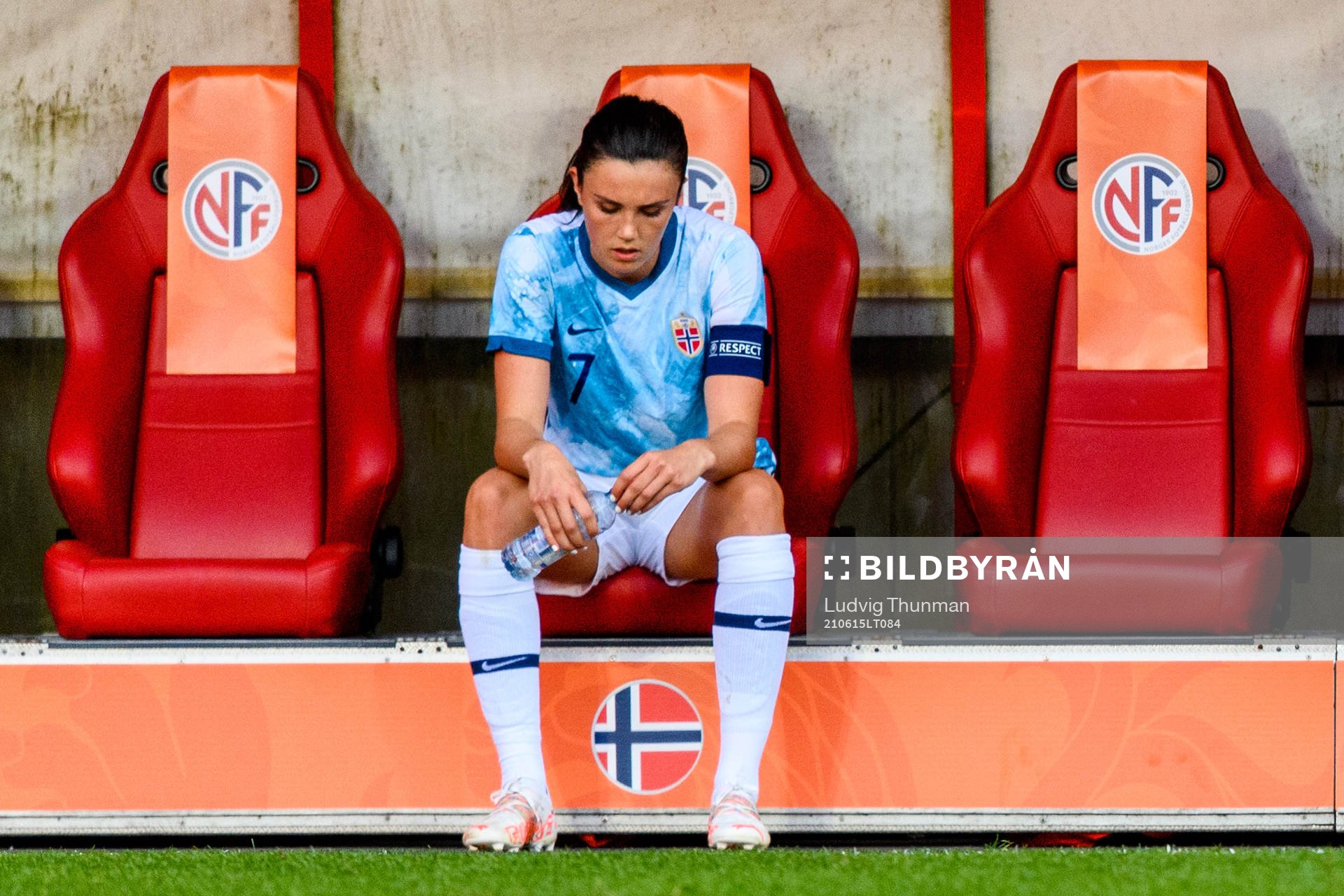 Ingrid Syrstad Engen of Norway looks dejected