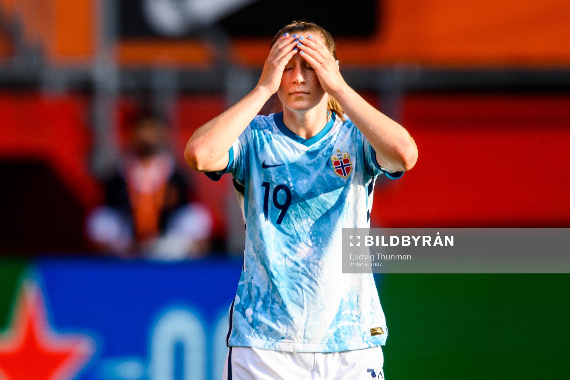 Elisabeth Terland of Norway looks dejected