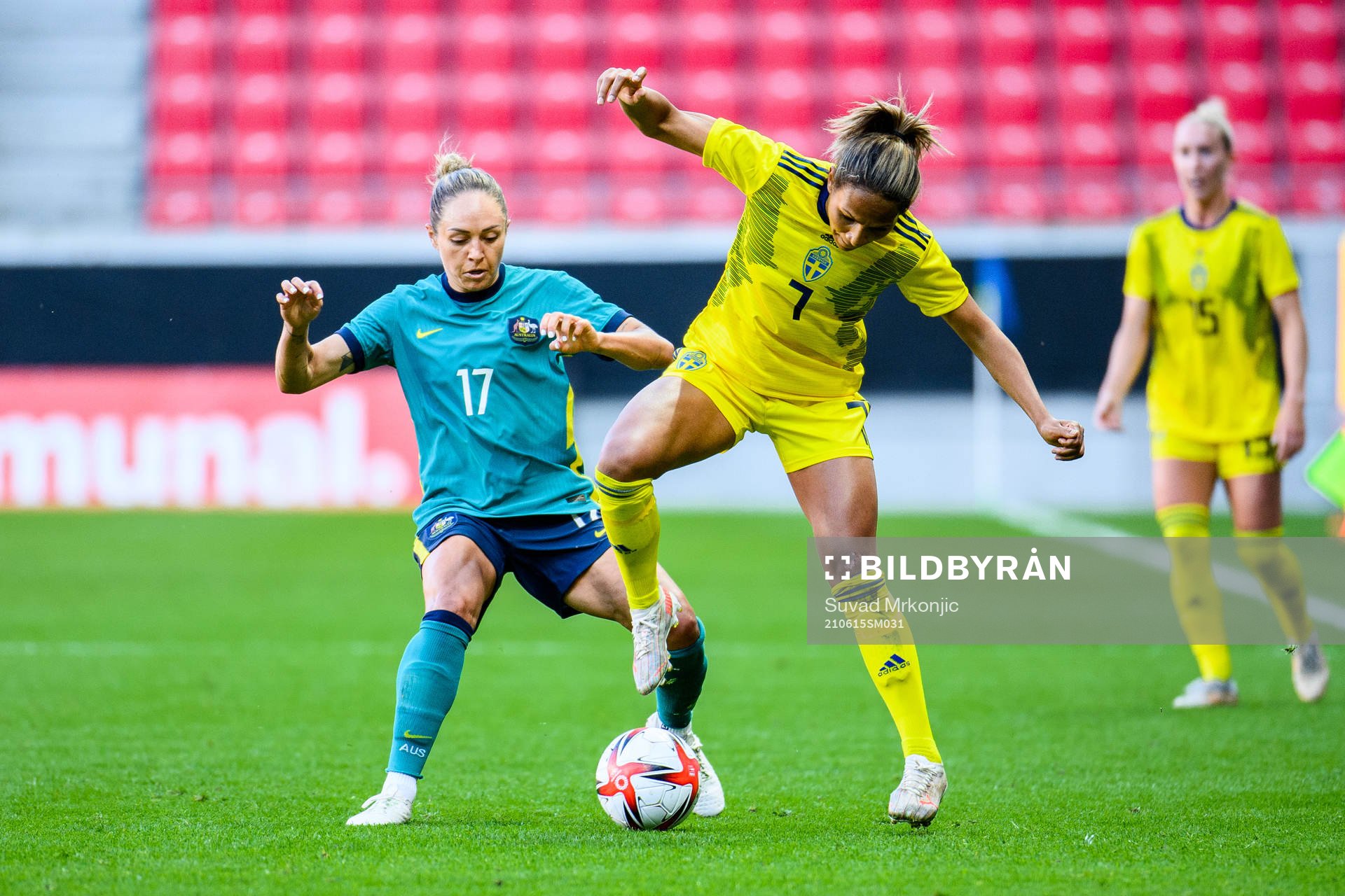 Kyah Simon of Australia and Madelen Janogy of Sweden
