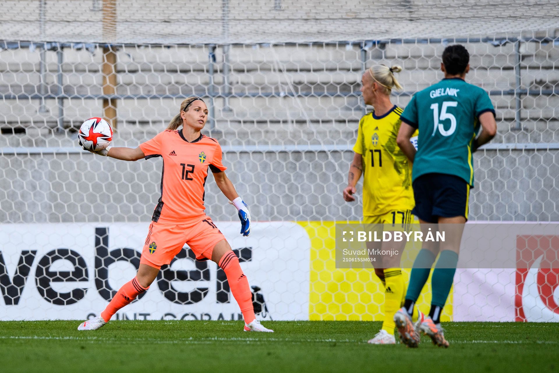 goalkeeper Jennifer Falk of Sweden