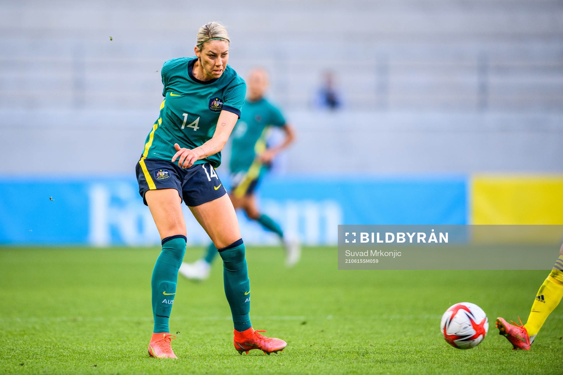 Alanna Kennedy of Australia during the international friendly football match between Sweden and Australia on June 15, 2021 in Kalmar.