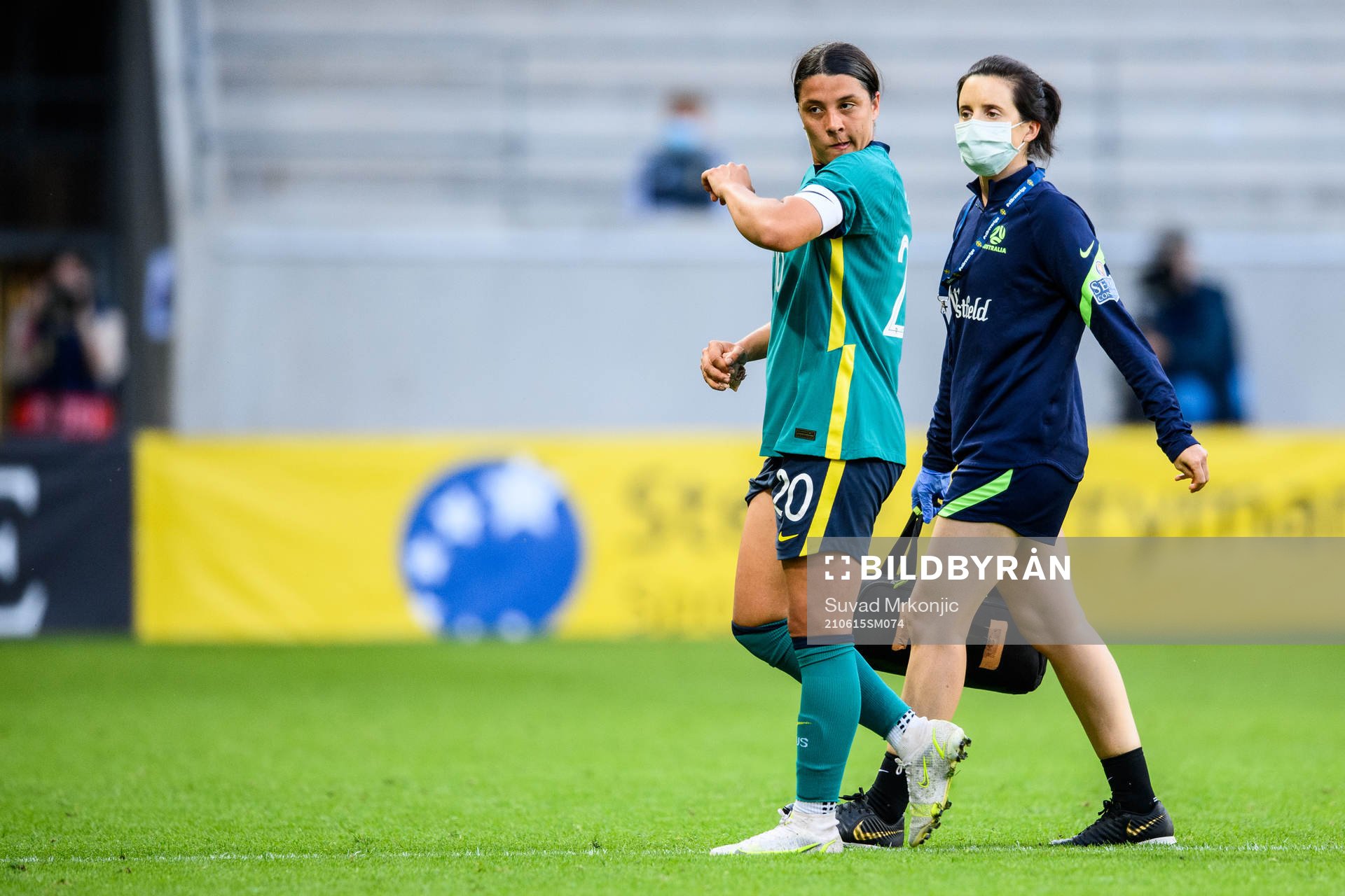 Sam Kerr of Australia is being substituted